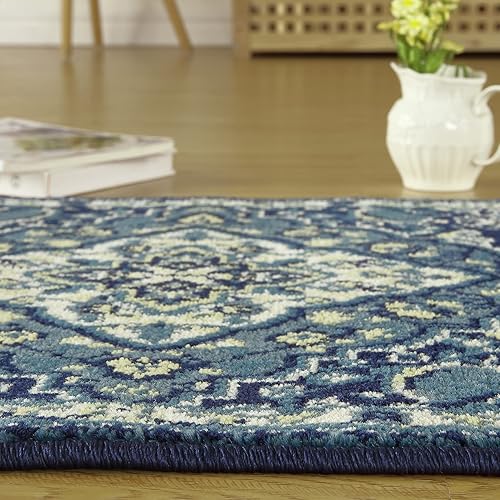 Miniatura 3 de GlowSol Alfombra persa de 2 x 3, oriental tradicional, resistente a las manchas, no desprende pelusa, alfombra de área para interiores, alfombra con