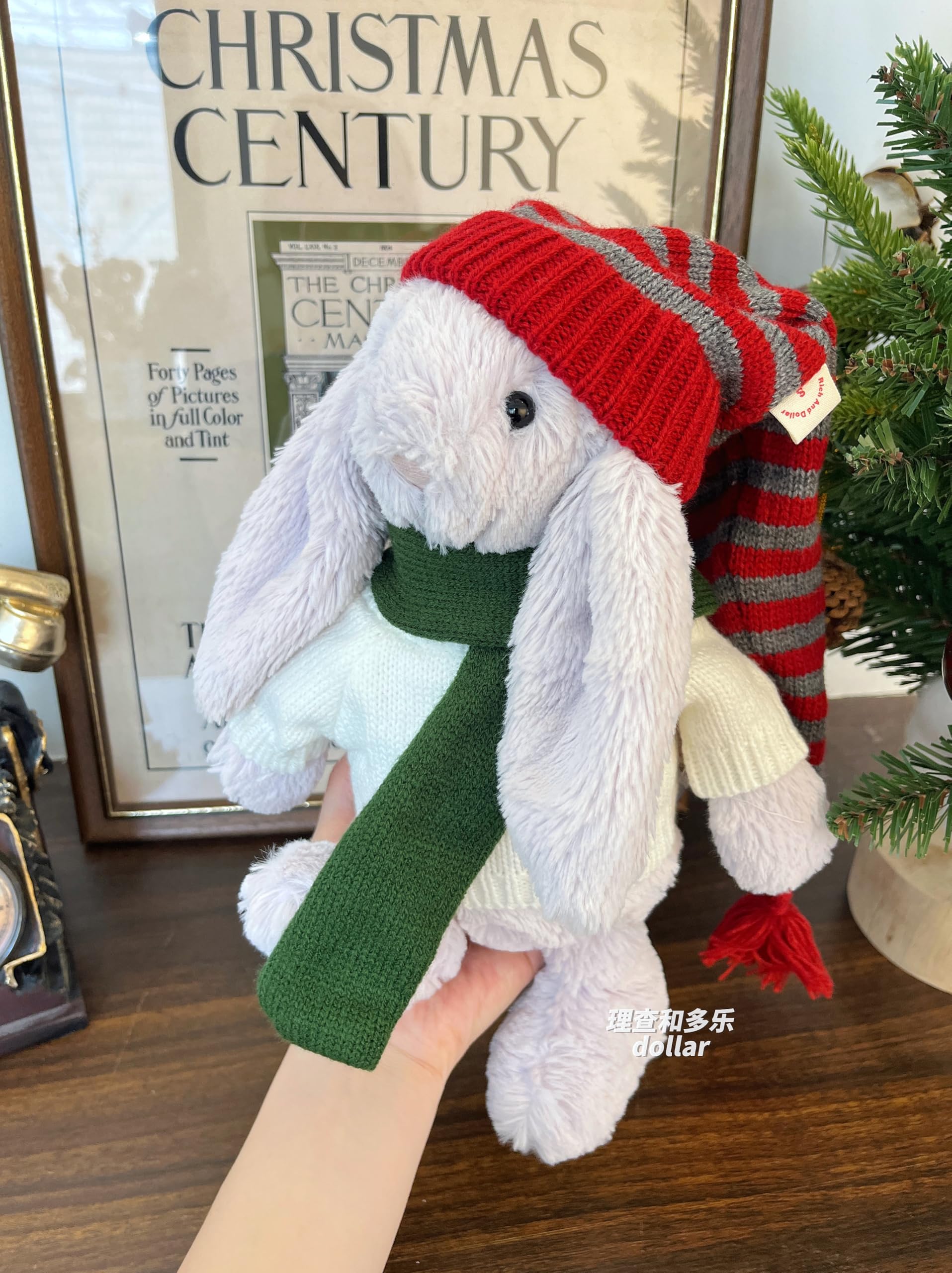 LICHADUOLE 3pc Doll Clothes Christmas Set for Bumbly Bear and Bunny,Stuffed Animal Outfits Fits,9-12Inch Teddy Bear Clothes, Clothes only Without Doll.(3pc Includes1 hat,1 Scarf,1 Sweater )