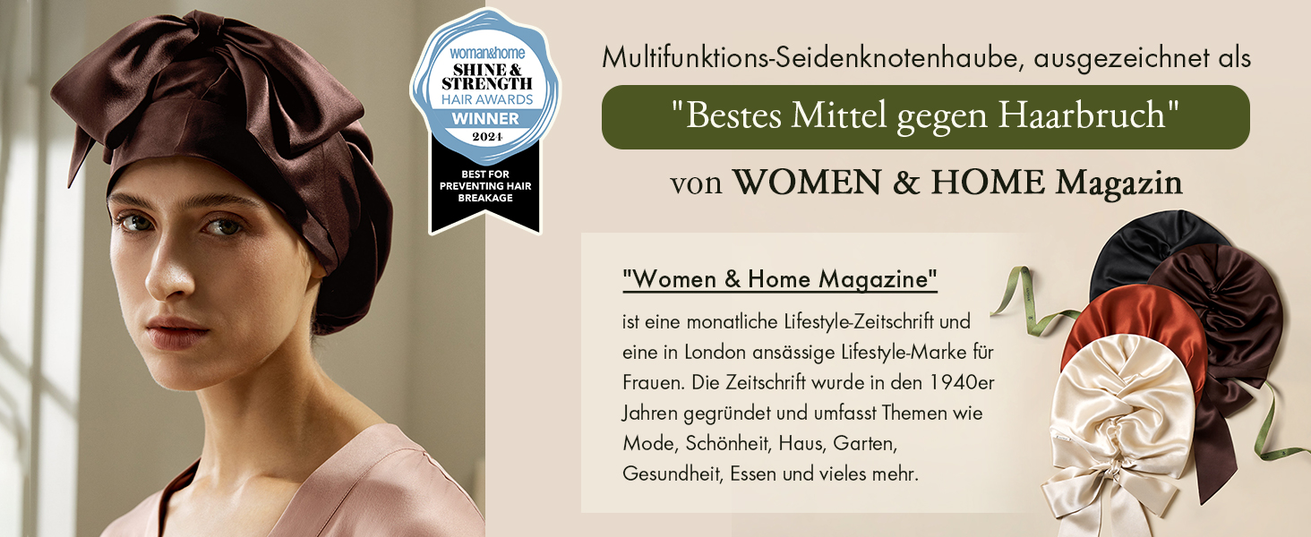 LULUSILK Maulbeerseide Schlafhaube Für Frauen – Verstellbar, Rutschfest, Für Lockiges Haar & Zöpfe, Inkl. Haargummis, Weiß