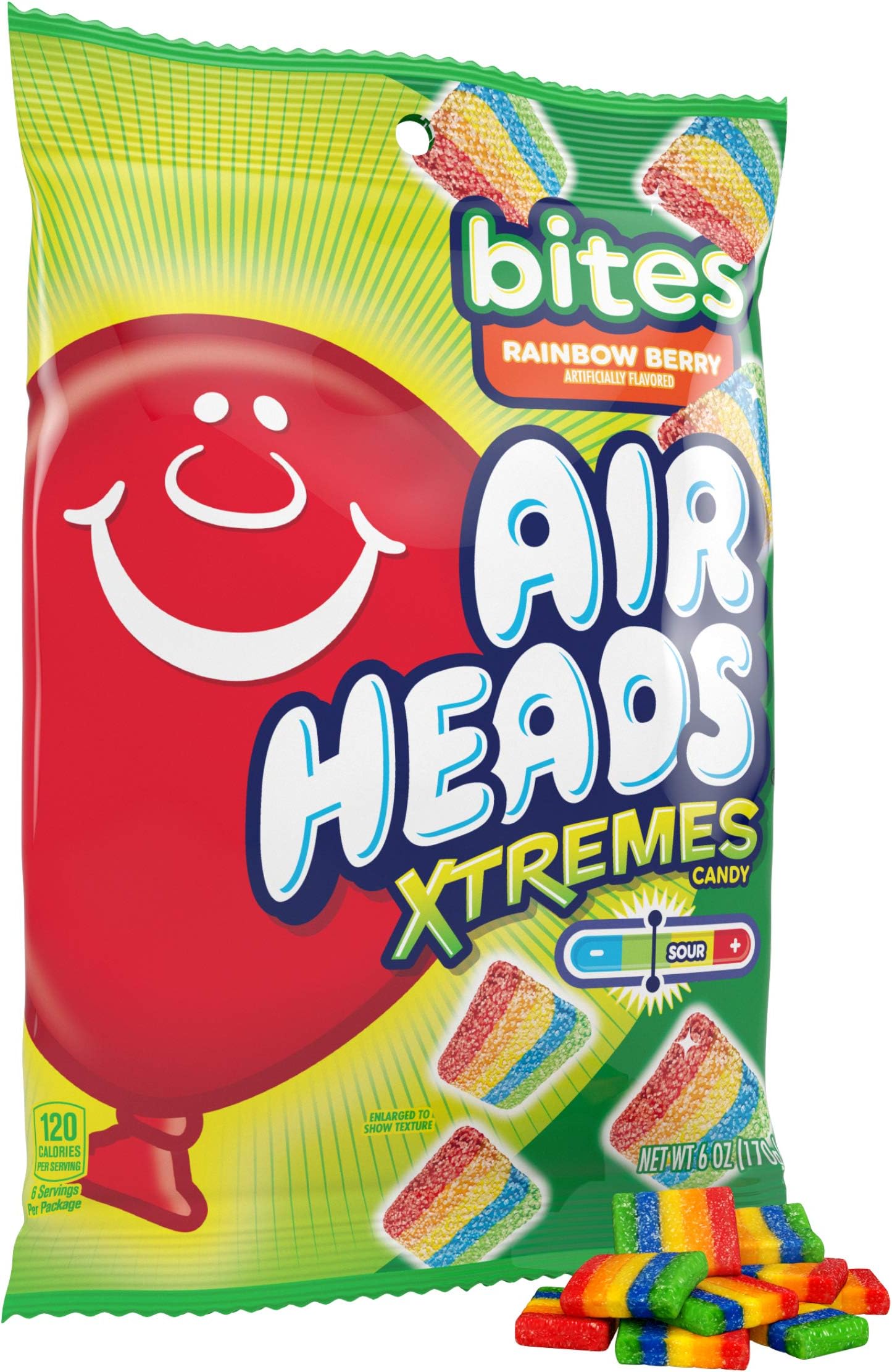 Xtreme Rainbow Berry BITES Sweet and Sour 170g BAG | Individually Wrapped Bulk Chewy Sweet & Sour Candy, Artificially Flavored