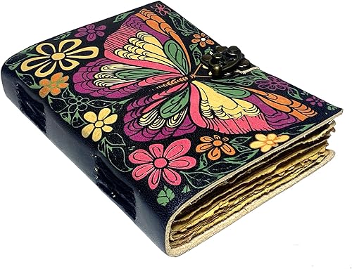Diario de cuero vintage de mariposa hecho a mano, cuaderno de oficina, diario de escritura, cuaderno de bocetos, diario de viaje para hombres y