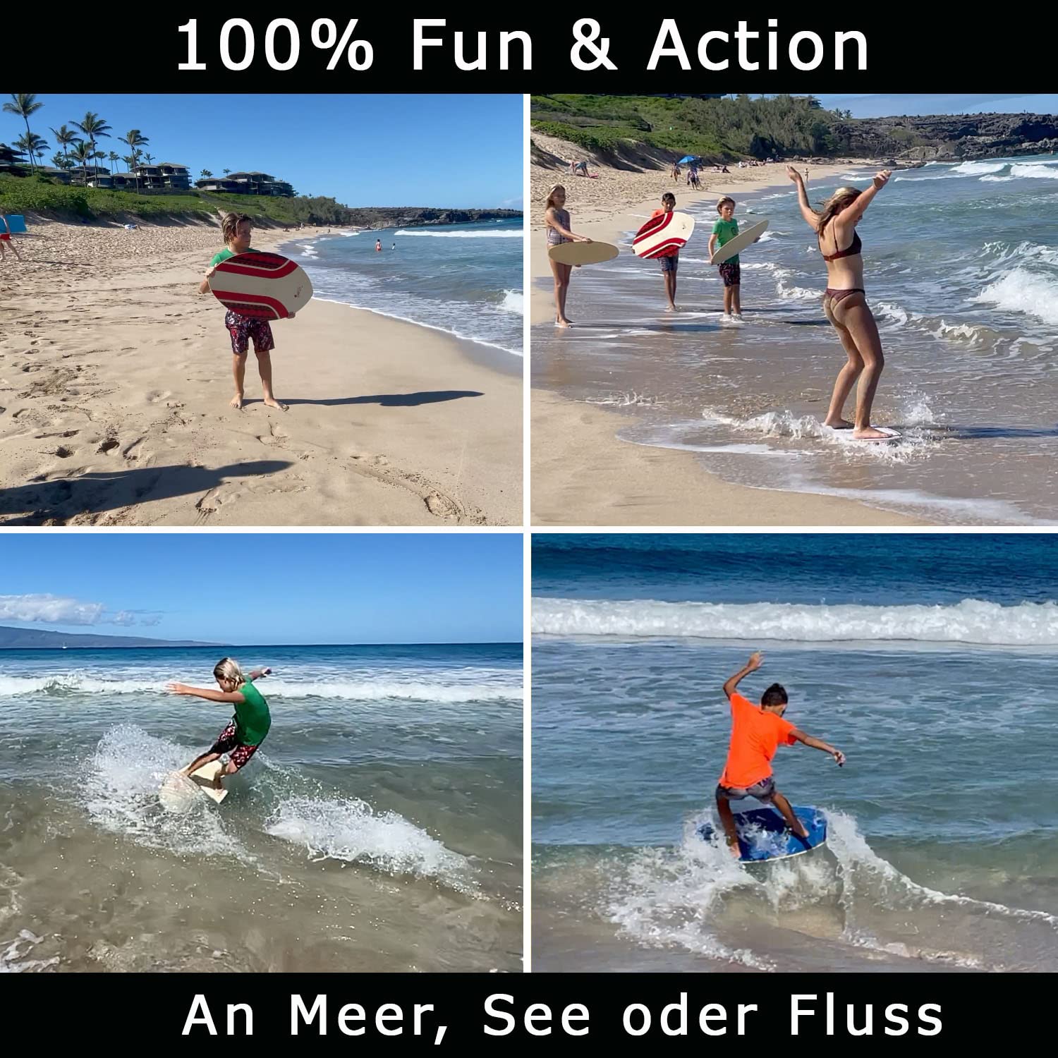 JUCKER HAWAII Skimboard Ohana | Ideal für Meer, See oder Fluss | Premium Skimboard für Anfänger und Profis | Strapazierfähig und leicht | Perfekt für Strandabenteuer und Tricks