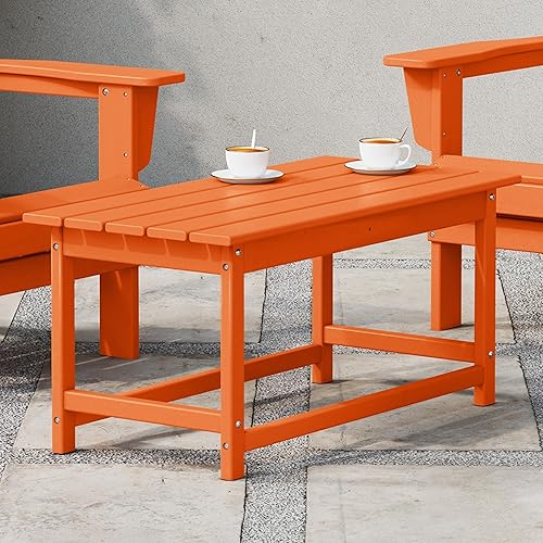 Vista 12 de WestinTrends Malibu - Mesa de centro para exteriores, 35 x 17.5 pulgadas, para todo tipo de clima, de madera de polietileno, para patio, jardín