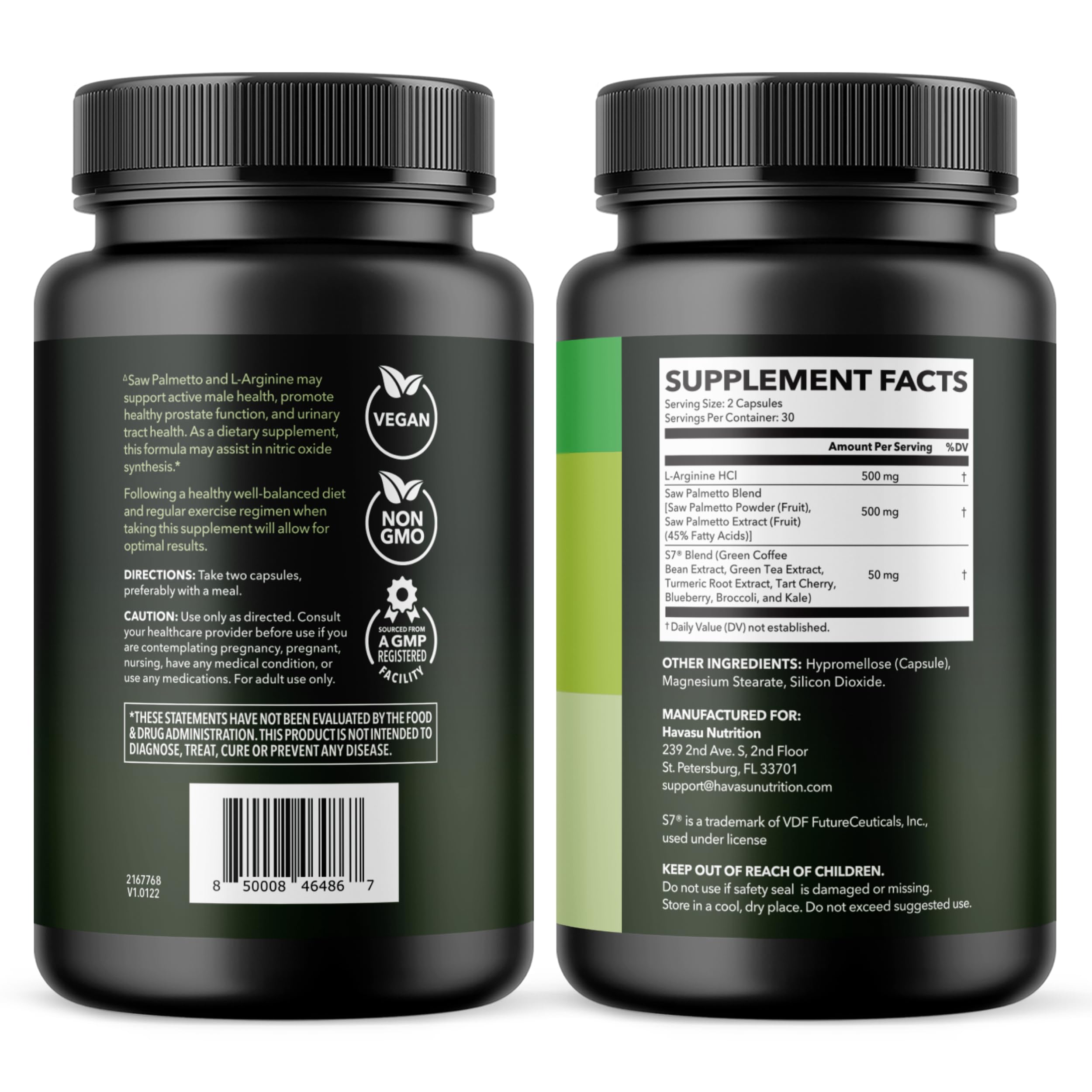 L-Arginine with Saw Palmetto for Men Capsules, Vegan, Non-GMO, 30 Servings — Amazon image 9