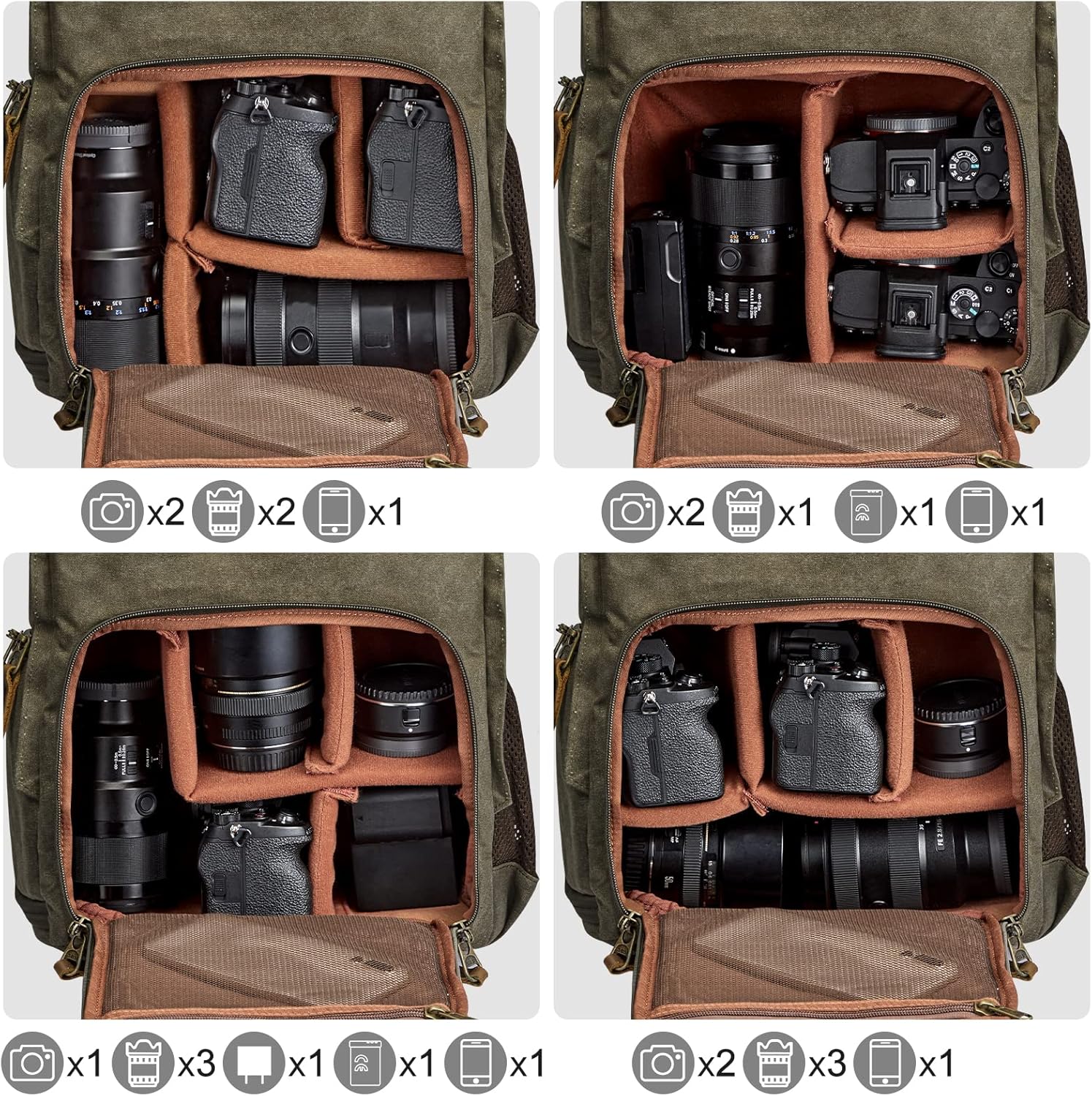 Amazing 🔥 S-ZONE Waterproof Canvas Camera Backpack Case Bag Men Women14 inch Laptop Tripod Hottest Sales S-ZONE Waterproof Canvas Camera Backpack Case Bag Men Women14 inch Laptop Tripod