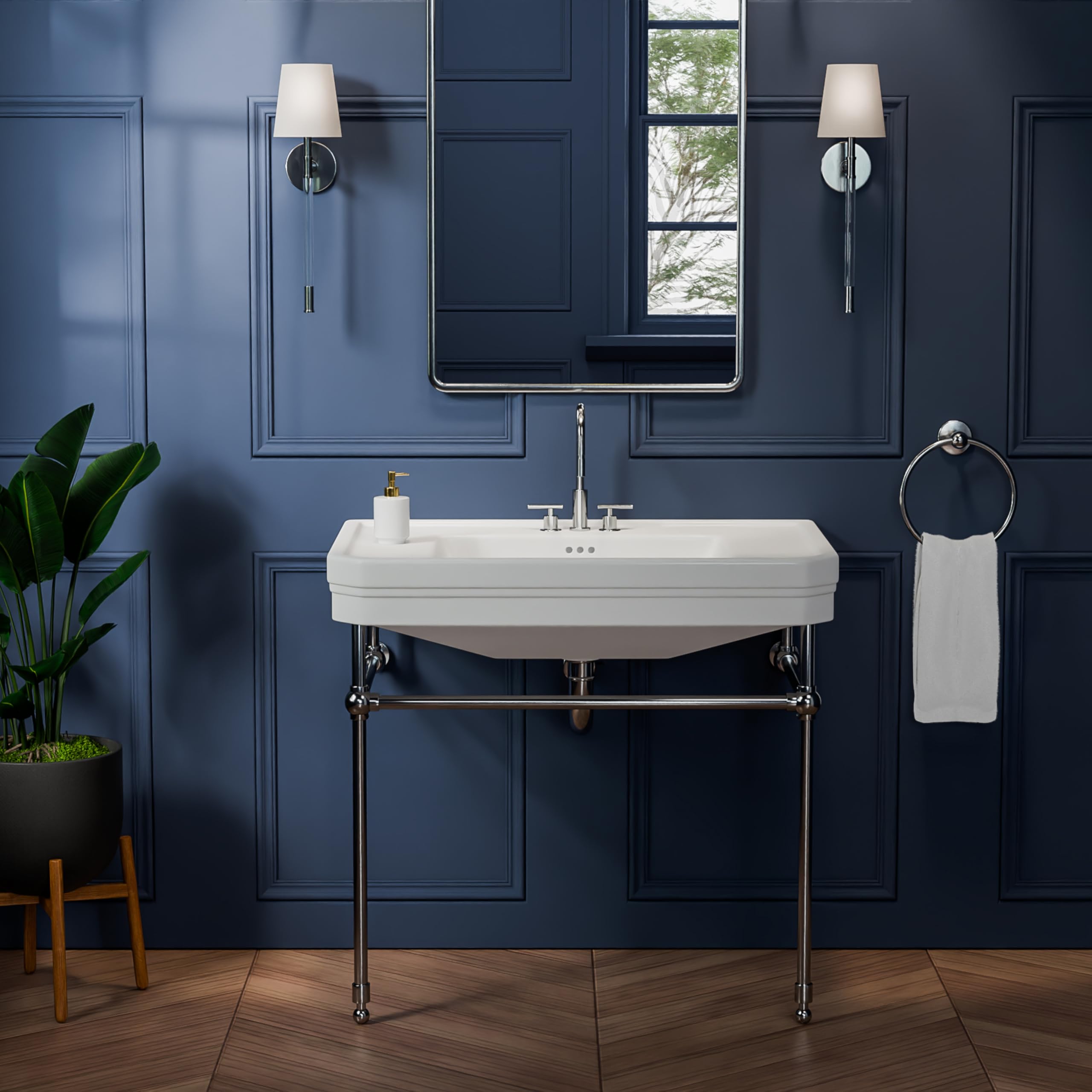 Valencia 31 in. W x 33 in. H Console Sink, 4 in. Faucet Drilling, Chrome