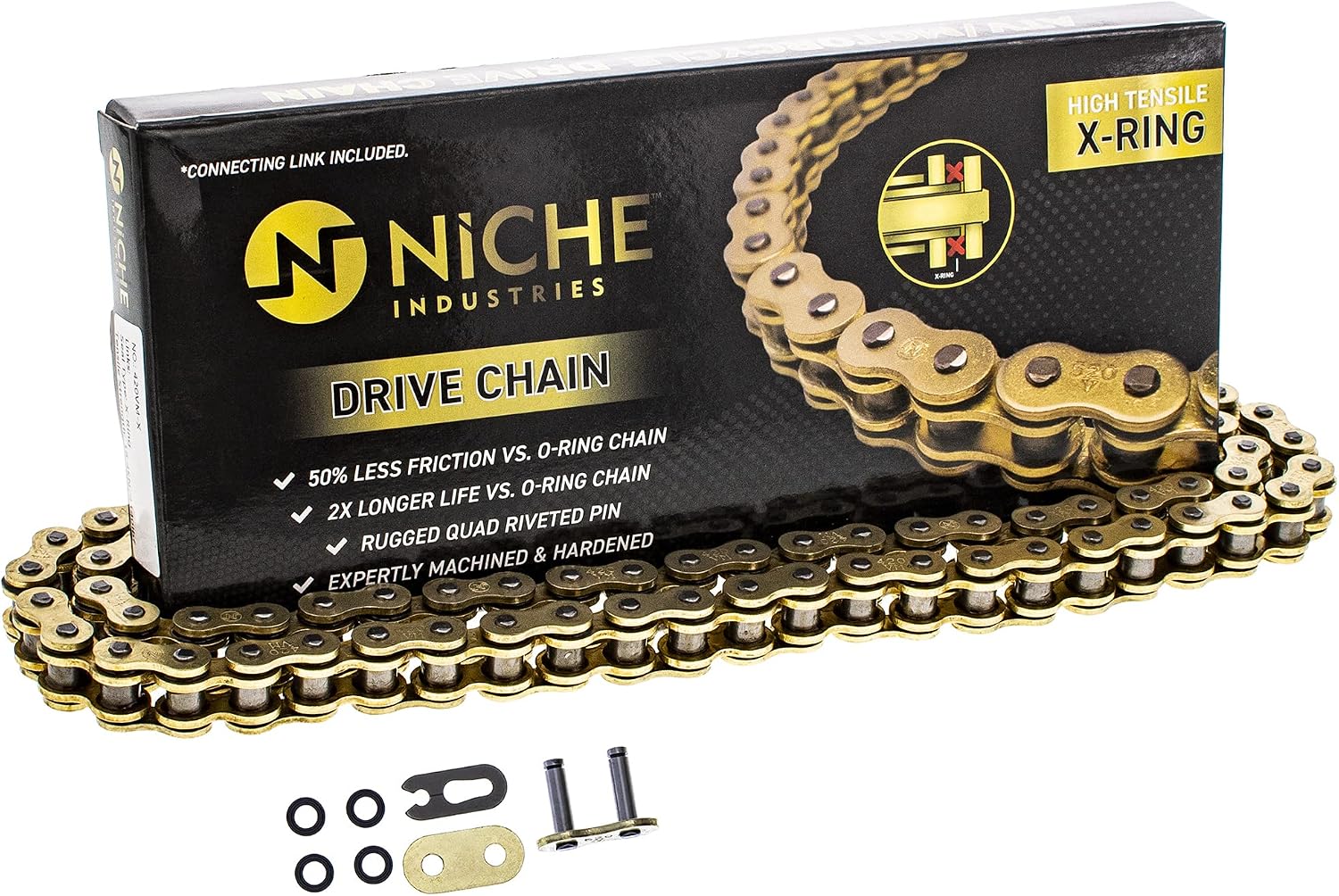NICHE Drive Sprocket Chain Combo for Yamaha LB80 Chappy Front 15 Rear 32 Tooth 420VM-X X-Ring 92 Links