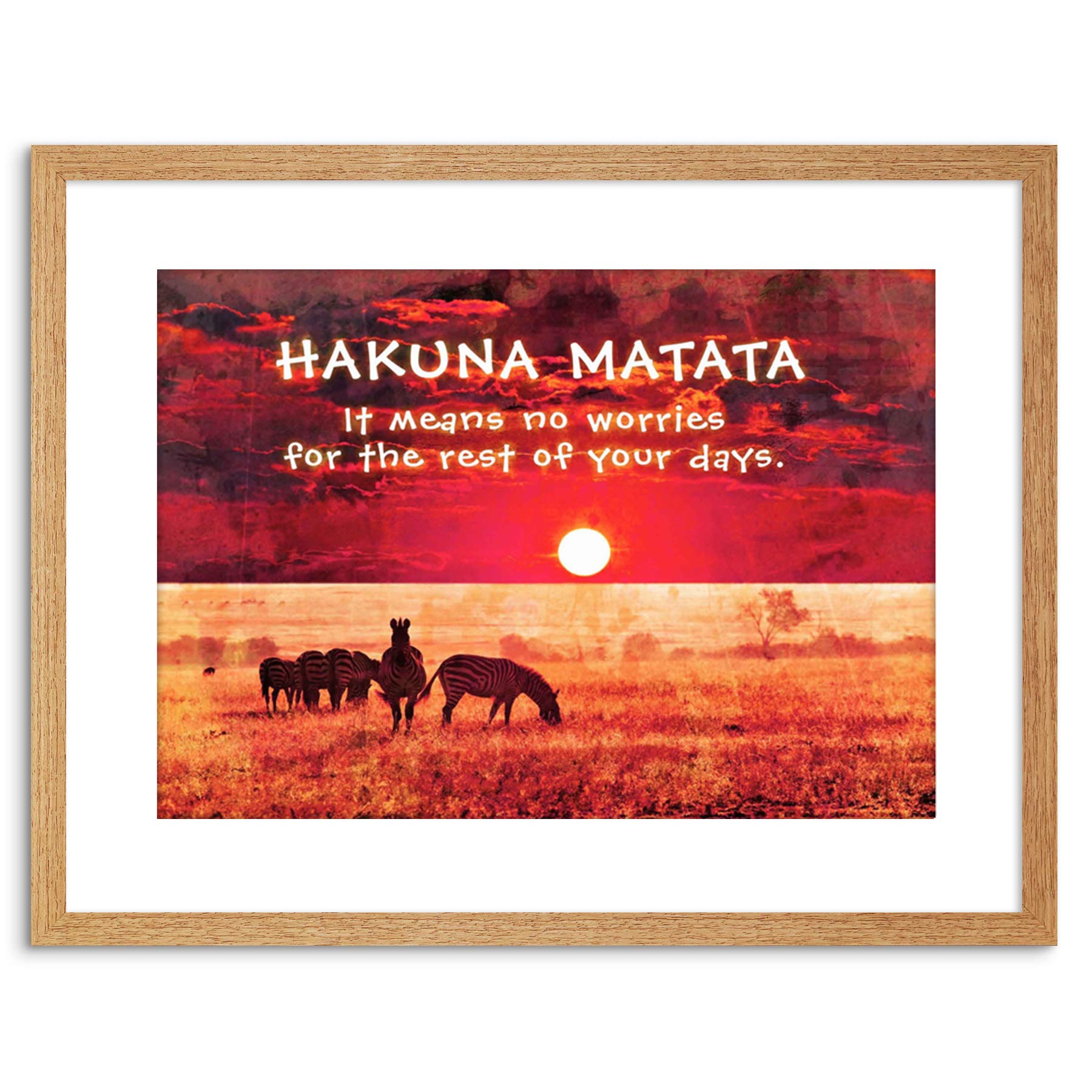 Wee Blue Coo Hakuna Matata No Worries Africa Quote Motivation Framed Wall Art Print