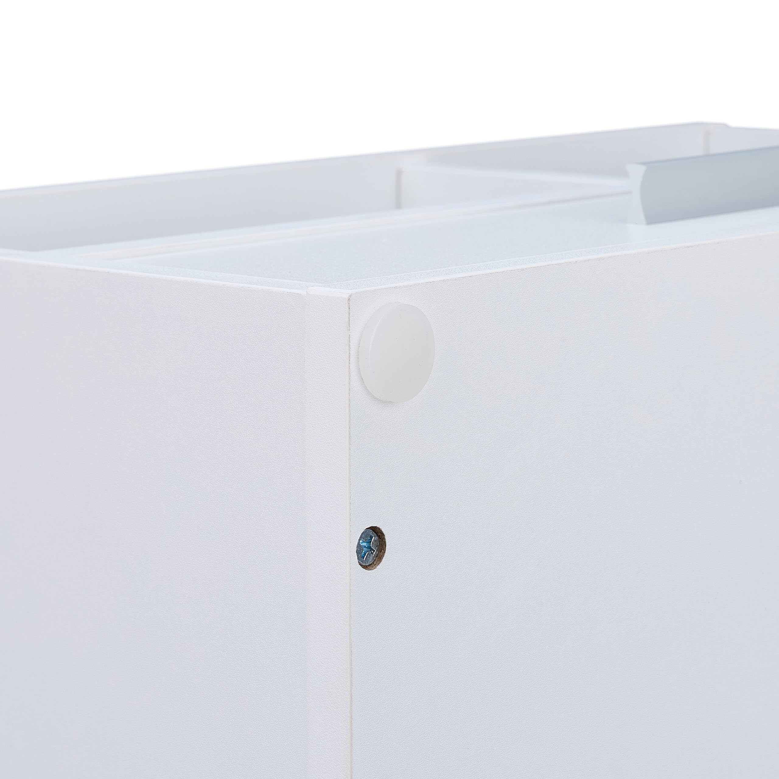 Relaxdays Supporto per Stampante con Cassetto e 2 Scomparti, Organizer Scrivania Portastampanti, HLP 22x40x30 cm, Bianco