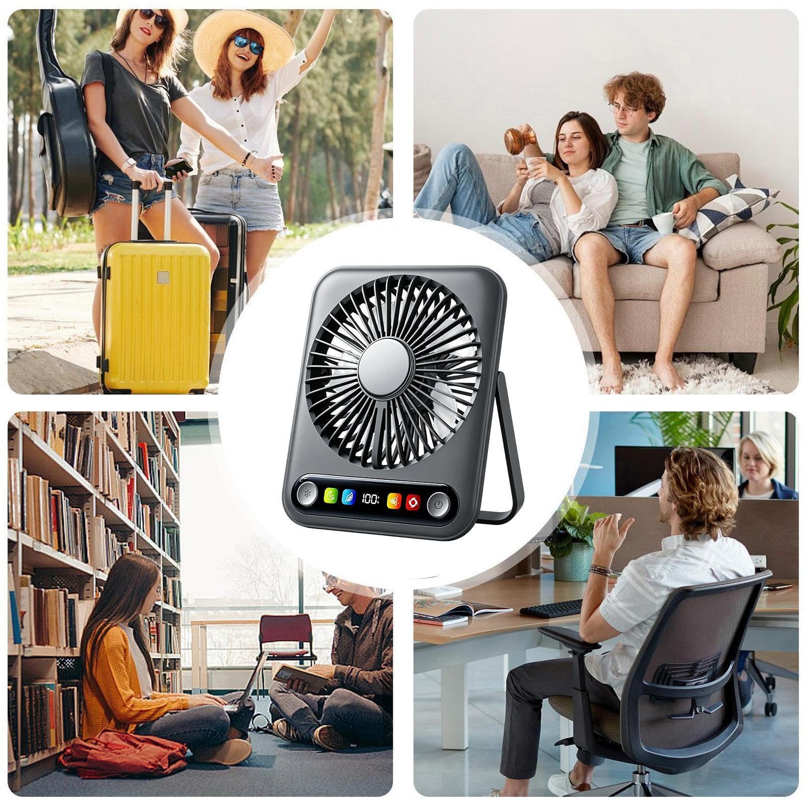 Ventilatore Da Scrivania E Silenzioso Display Digitale 100 Velocità 3000mAh