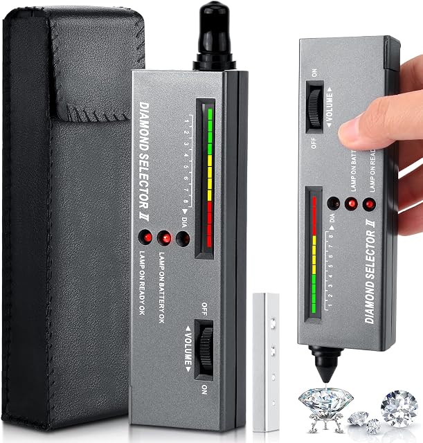 color tree Portable Electronic Diamond Tester Pen for Diamond, Sapphire, Ruby, Crystal, Agate, Jade, Gems Multi Gemstone Precious Stones Hardness Test Tool, Professional Diamond Selector II V2