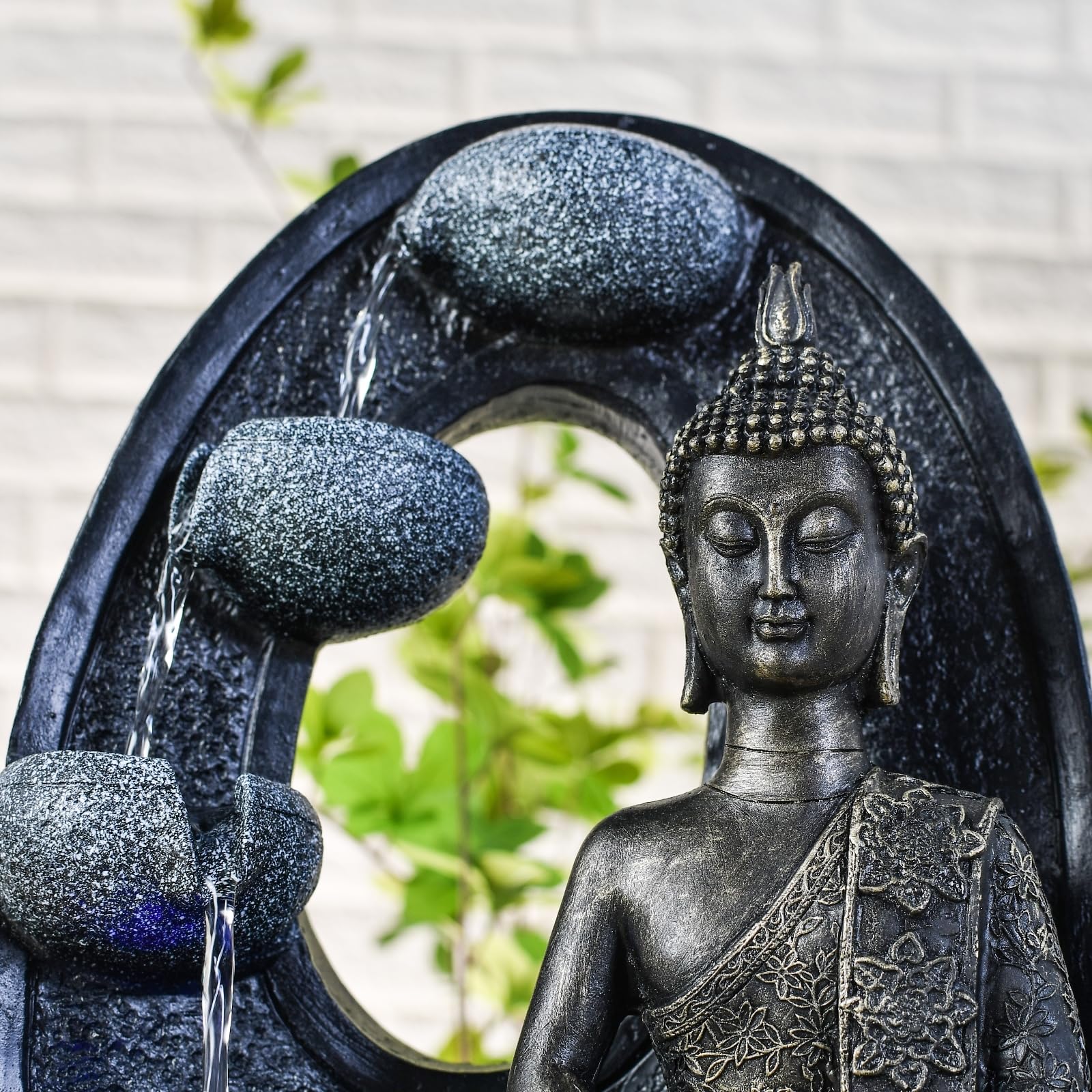 Zen'Light Harmonie fontanna z żywicy poliestrowej, czarna, 26 x 16 x 40 cm