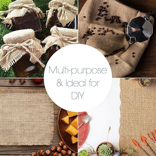 Miniatura 4 de Pico Textiles - Tela de arpillera de 40 pulgadas de ancho - 1 yarda - (3 pies) - Tela de arpillera natural de alta calidad - Vendido por The Yard -