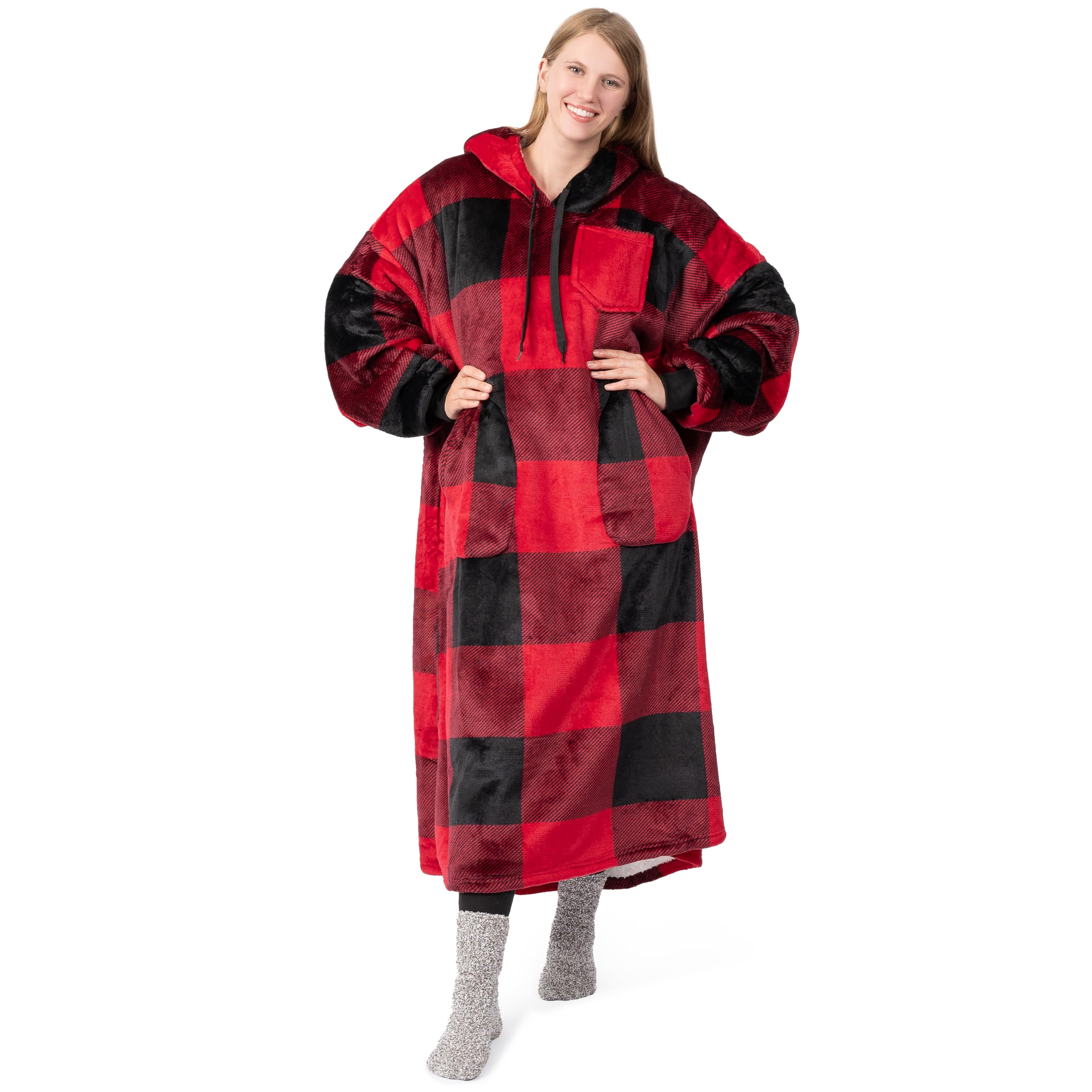 Sweat à capuche surdimensionné sherpa pour soirées d'hiver cocooning