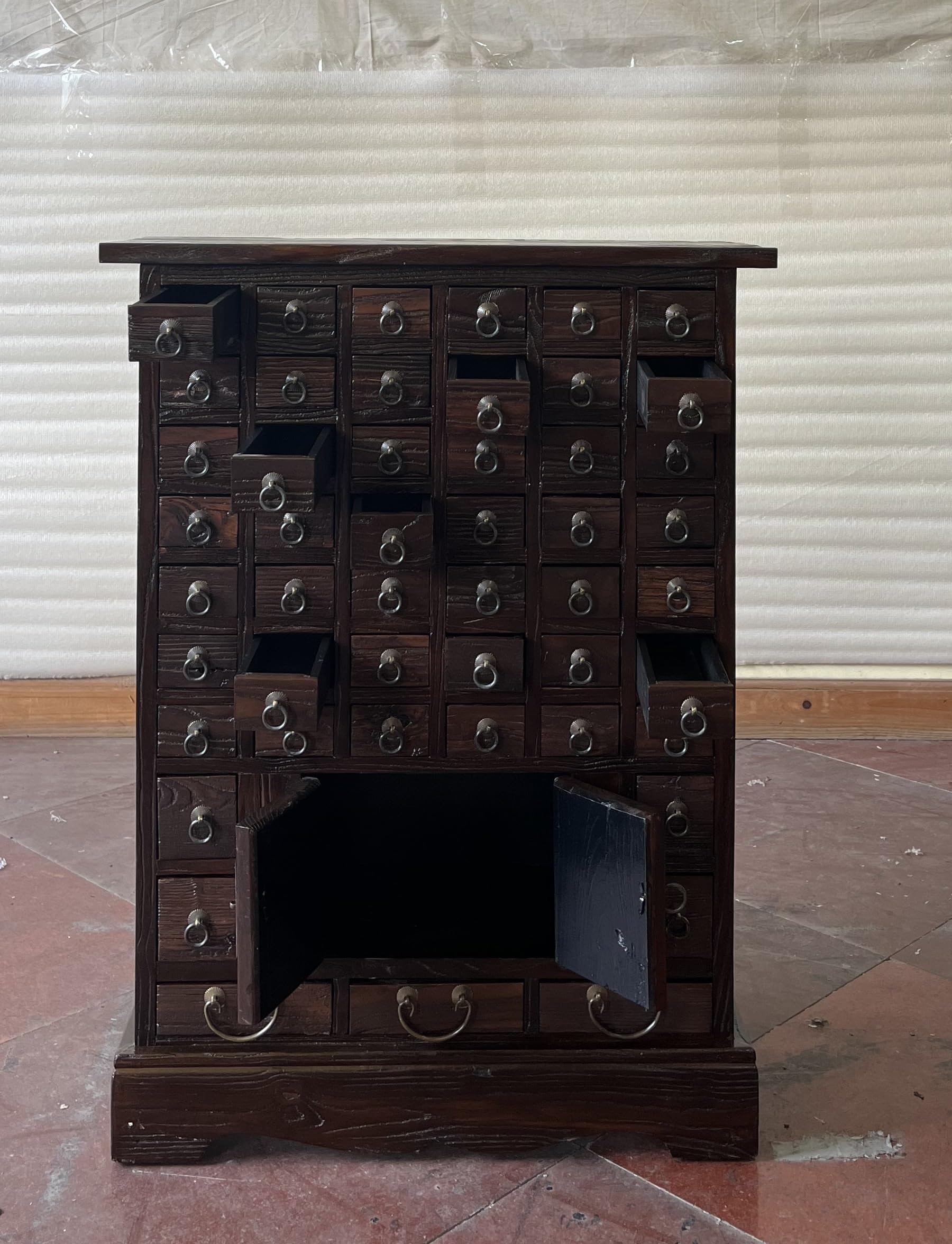 Kunibert Armoire à pharmacie antique - En bois massif - Largeur : 68 x hauteur : 91 cm