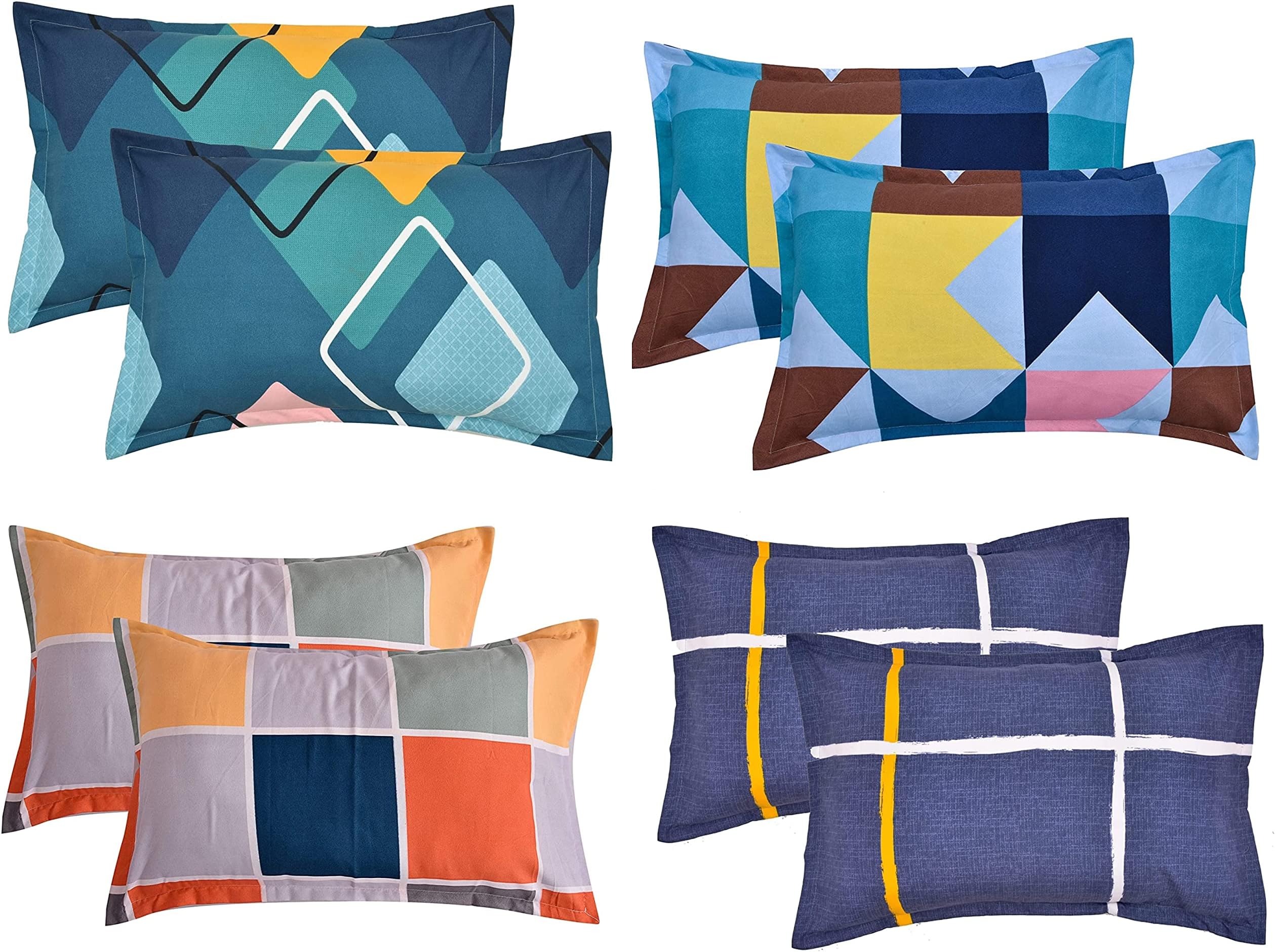 Buy BSB Home Cotton 120 TC Pillow Cover, 6 Pieces King, Multicolor