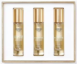 House of Creed Women's Holiday Gift Coffret Set, Features 3 Signature Perfume Scents of Aventus for Her, Carmina, and Wind Flowers, 3 x 10ml