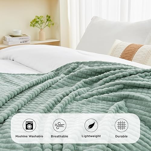 Miniatura 6 de Andency Manta de forro polar suave para sofá, manta decorativa de franela súper acogedora y cálida, manta de felpa ligera para sofá y cama, 50 x 60