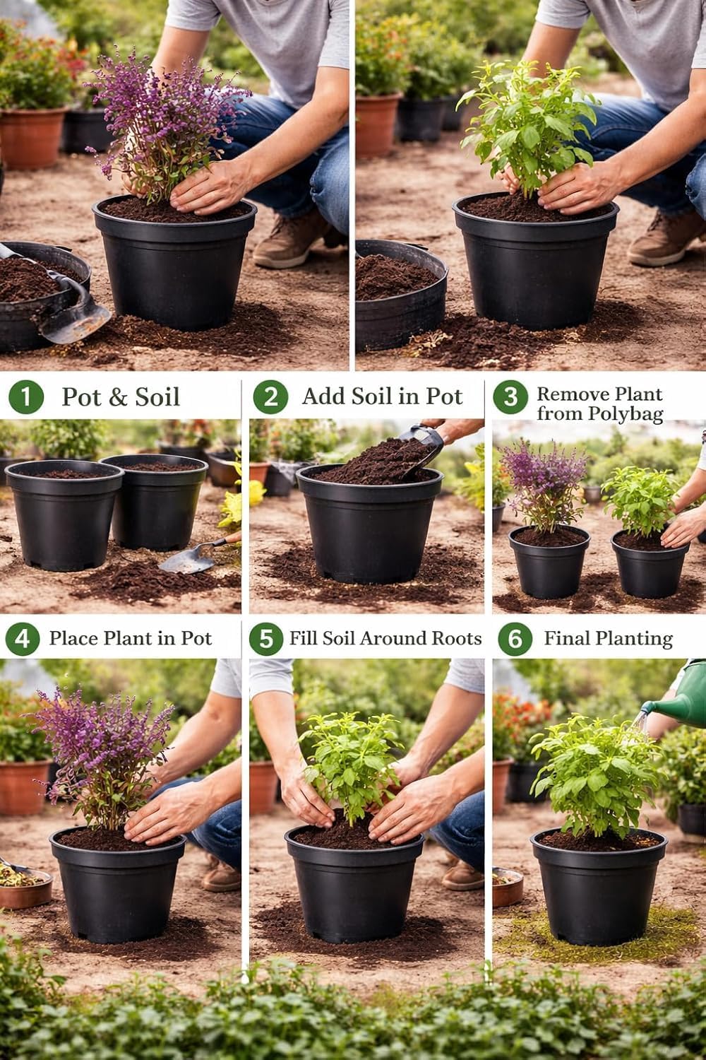 Rama & Shyama Tulsi Live Plants - 2 Pack Combo -4 Rama & Shyama Tulsi Live Plants - 2 Pack Combo -4
