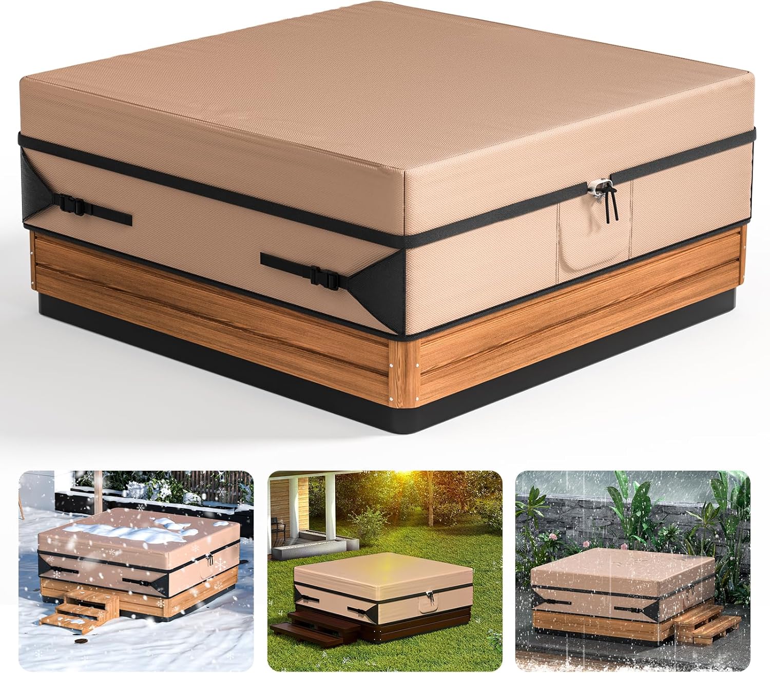 Hot Tub Cover SPA Cover for Hot Tub Heavy Duty 600D Hot