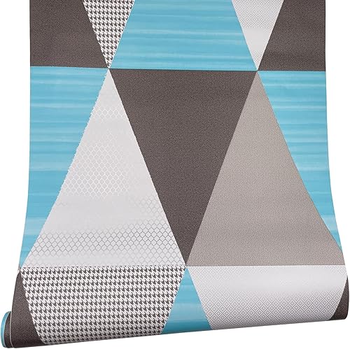 y Revestimiento de estante de estilo nórdico con patrón triangular de PVC para cajón, cubierta de papel para el hogar, laptop, computadora portátil,