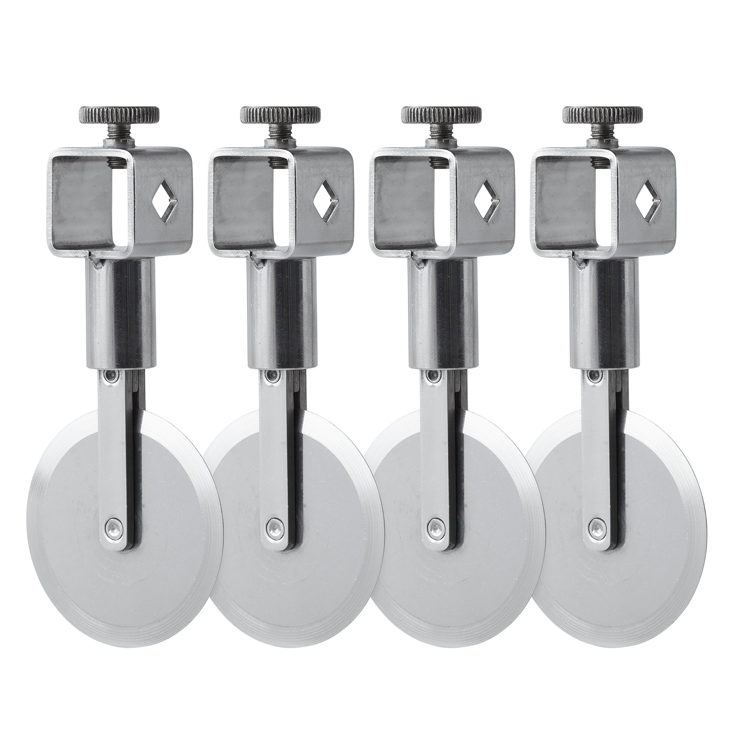 Ateco 13946 - Cortador de masa ajustable con cerradura (3,9 pulgadas de diámetro, borde recto), acero inoxidable, plata, 2.2"