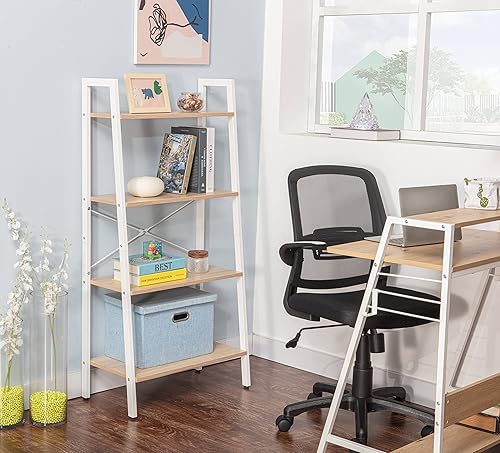 Miniatura 5 de JJS Estantería industrial de 4 niveles, estantería rústica independiente, estante de almacenamiento para plantas para sala de estar, oficina en