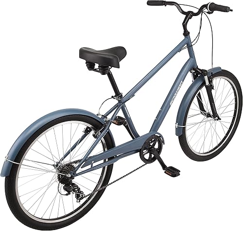 Miniatura 2 de Schwinn Regioneer - Bicicleta híbrida cómoda para adultos, ruedas de 26 pulgadas, 7 velocidades, marco de acero, frenos lineales de aleación, varios