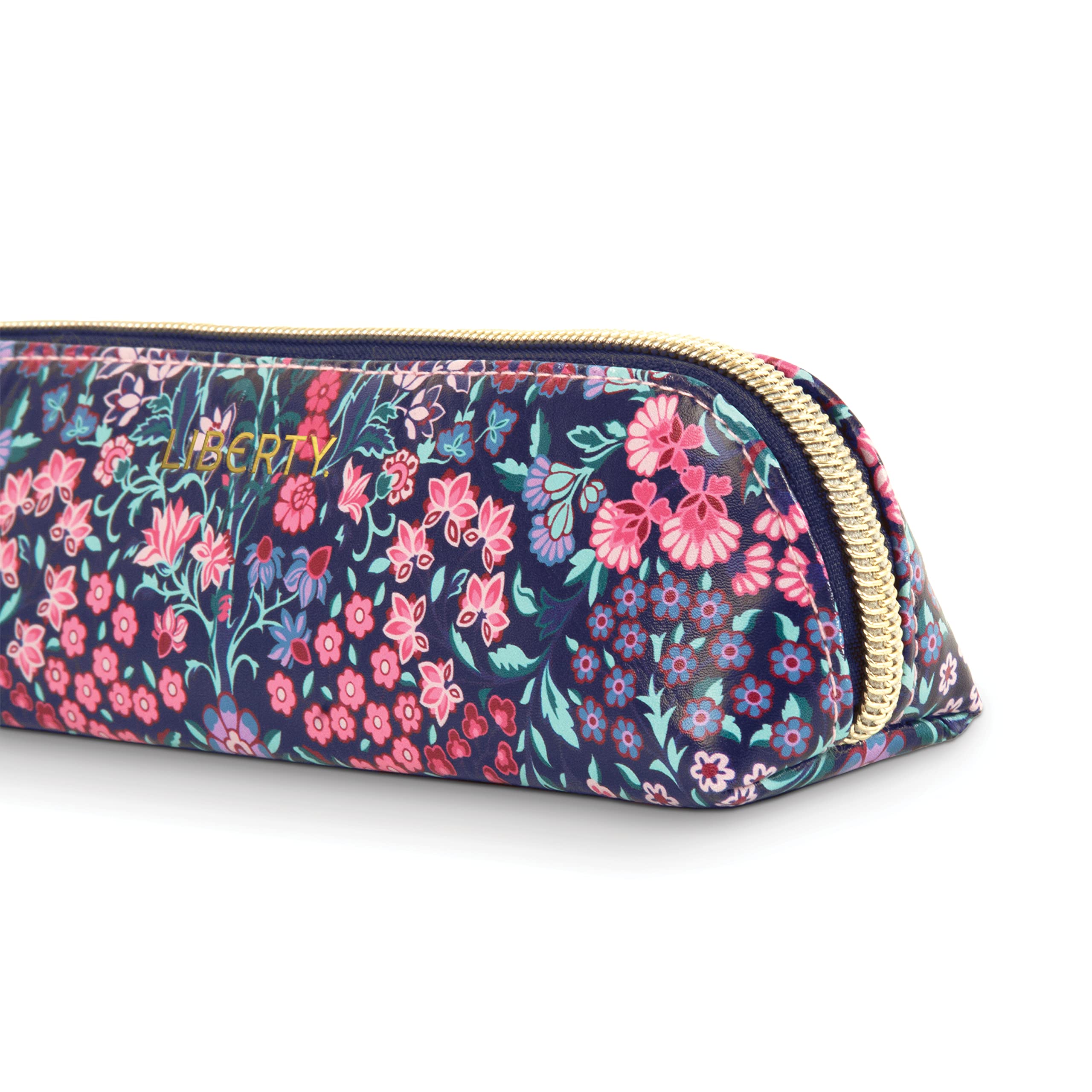 Liberty Tanjore Gardens Tile Navy Pencil Case, Navy Blue - Image 4
