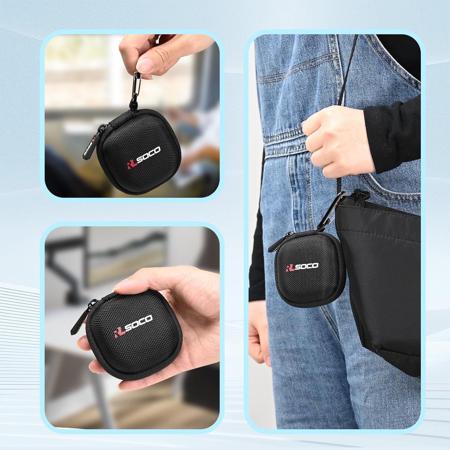 RLSOCO Hard Case for Beats Powerbeats Fit Wireless Noise-Cancelling Workout Earbuds (Black) - Image 6