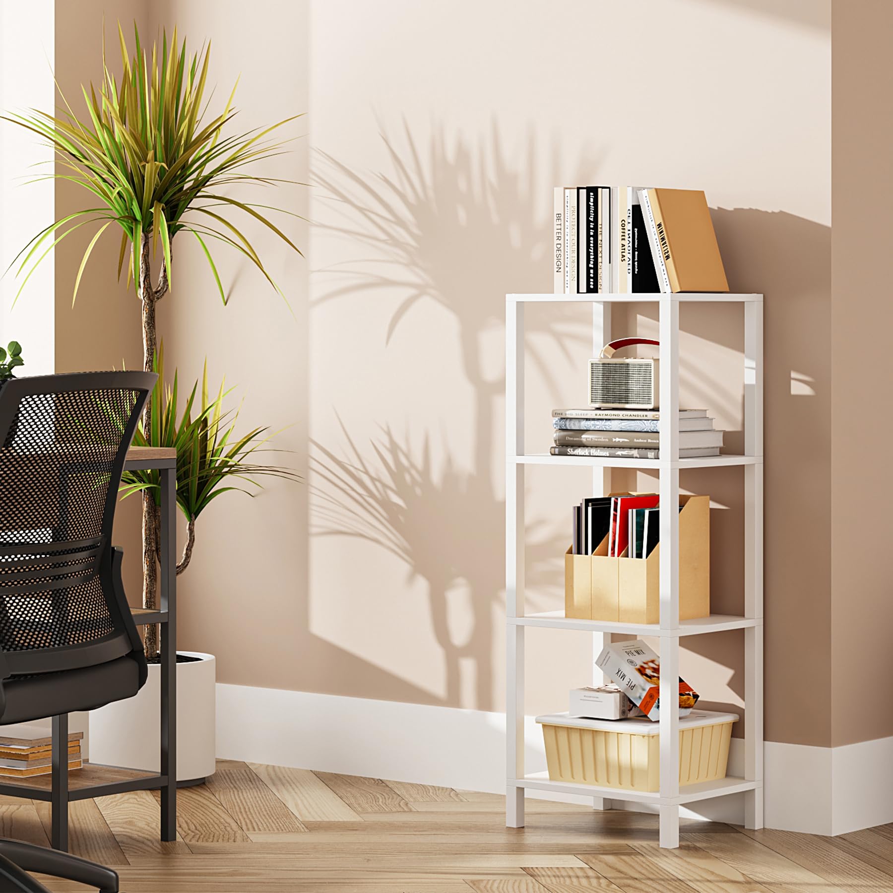 Photo 1 of TUTOTAK 4-Tier Book Shelf, White