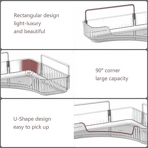 Miniatura 10 de Organizador de esquina para mostrador de baño, estante de encimera de baño, organizador de maquillaje para bandeja de perfume para almacenamiento de