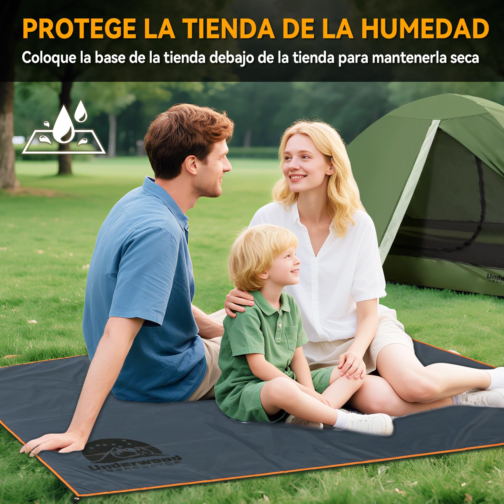 Lona Impermeable Multiusos y Lona para el Suelo, Resistente, Ultraligera, para Camping, Senderismo, Picnic, toldo, Incluye Bolsa de Almacenamiento