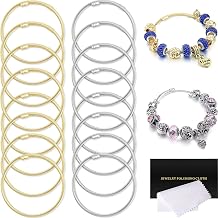16 Pieces Twisted Cable Wire Charm Bracelet Stylish Fine Stainless Steel Open Cuff Bracelets Mixed Adjustable Expandable Elastic Bangle Bracelets for Women DIY Jewelry Making Christmas Day Gift