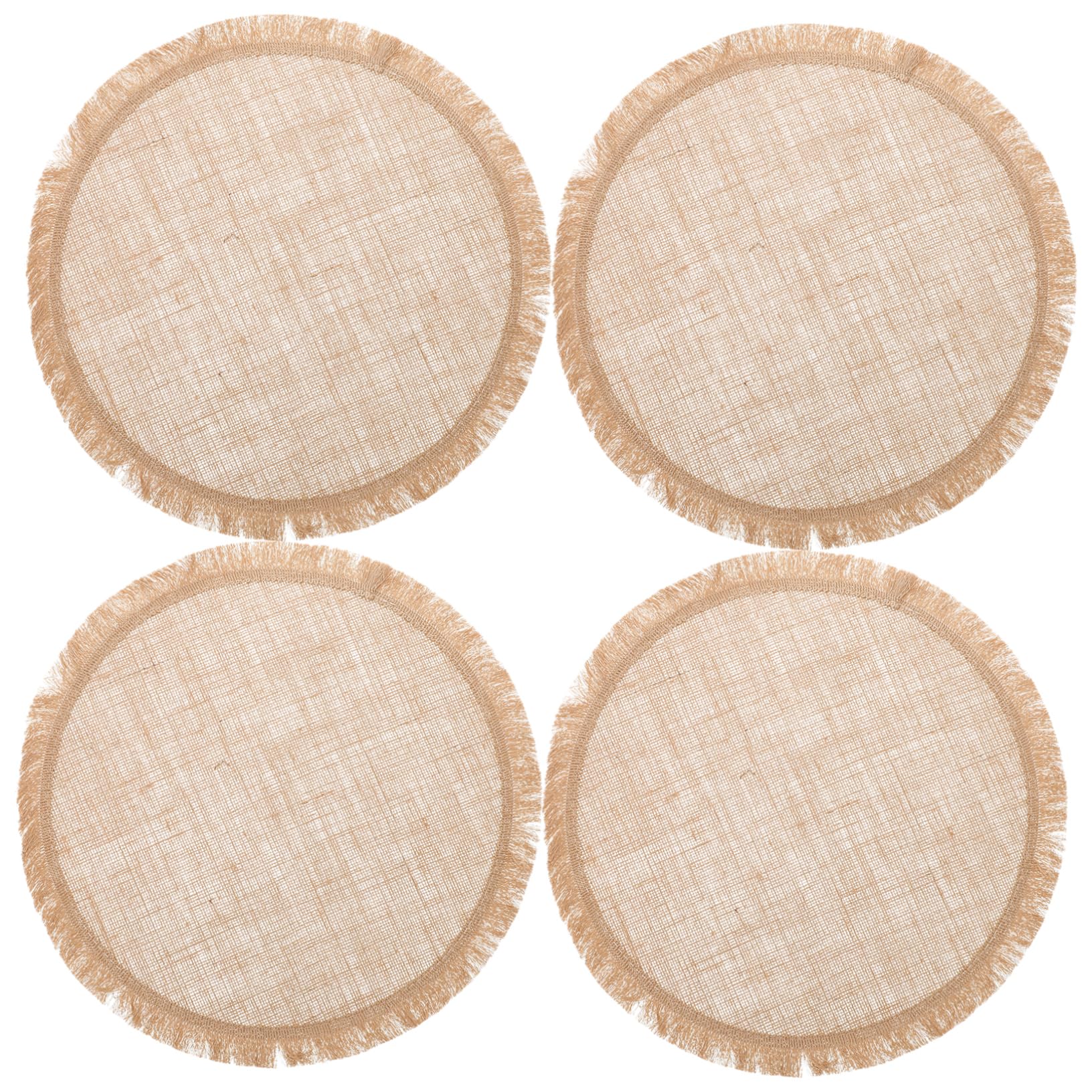 Napperons ronds en jute anti-rayures avec dentelle pour protéger table et cuisine