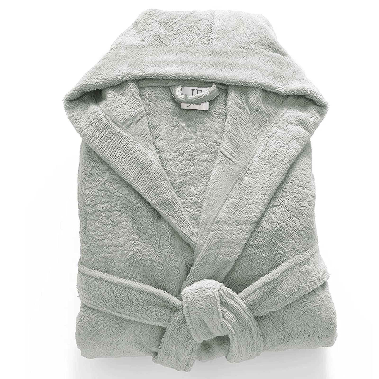 Mens Ladies Unisex Egyptian Cotton Terry Towelling Shawl Collar And Hooded Bathrobe — view 8