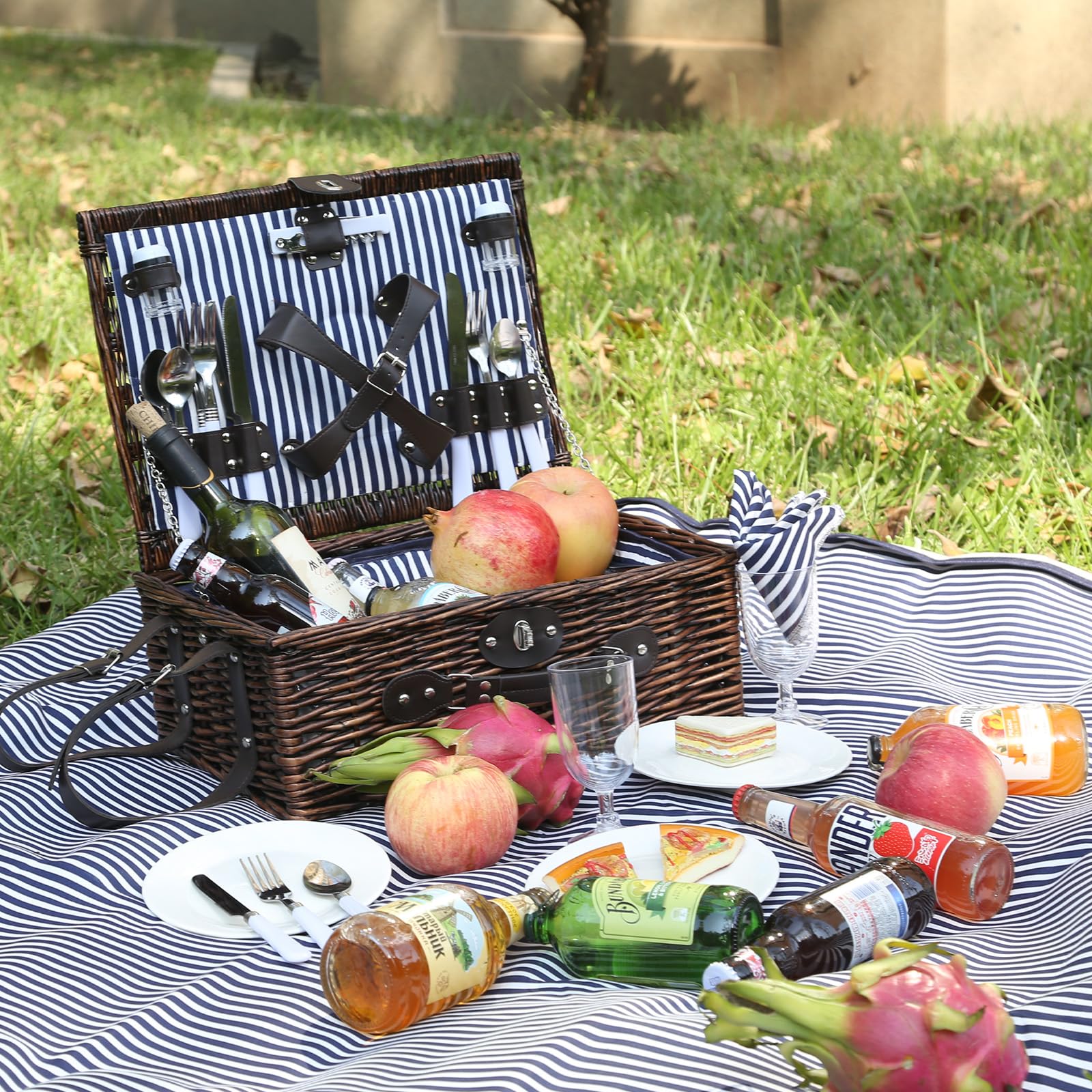 Picnic Basket For 2 Whale Pattern Collapsible Market Basket Large Picnic  Basket Sturdy Aluminum Frame Foldable Shopping Tote Reusable Travel Camping  Grocery Storage Bags Farmers Market Bag