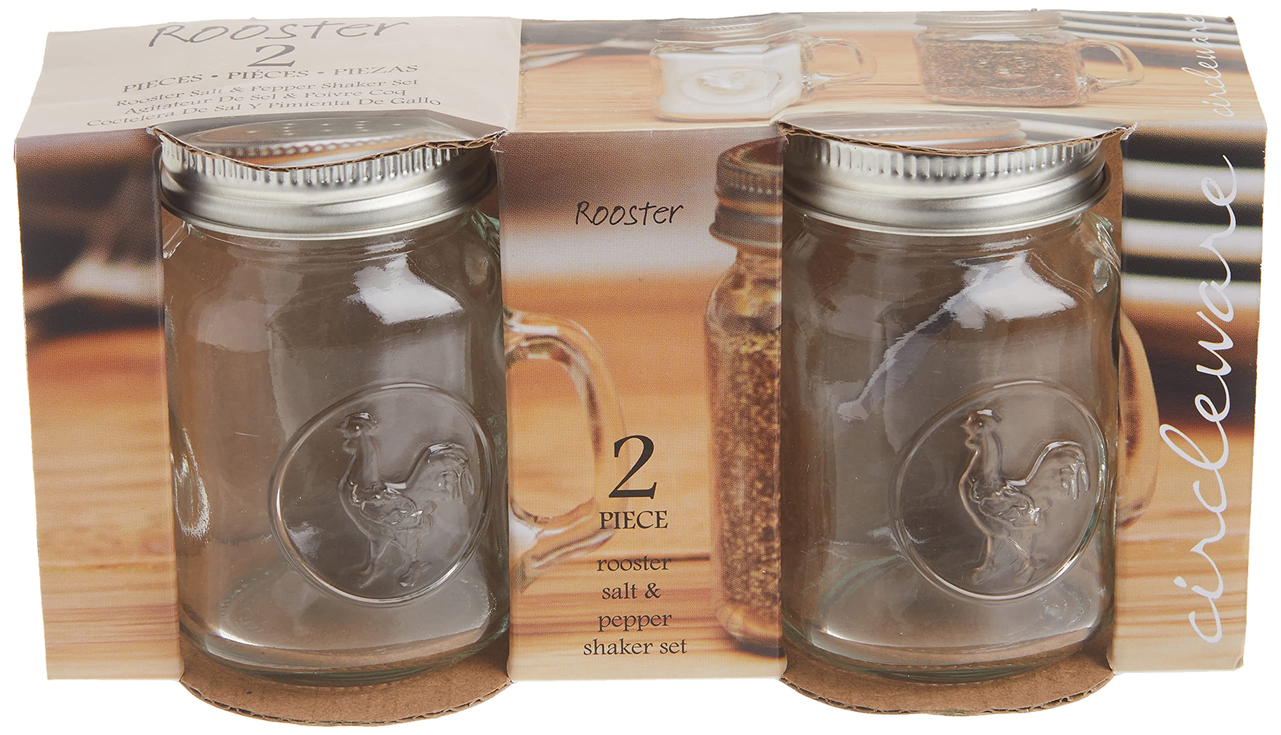 Circleware 66790 - Taza de salero y pimentero, cristal, transparente
