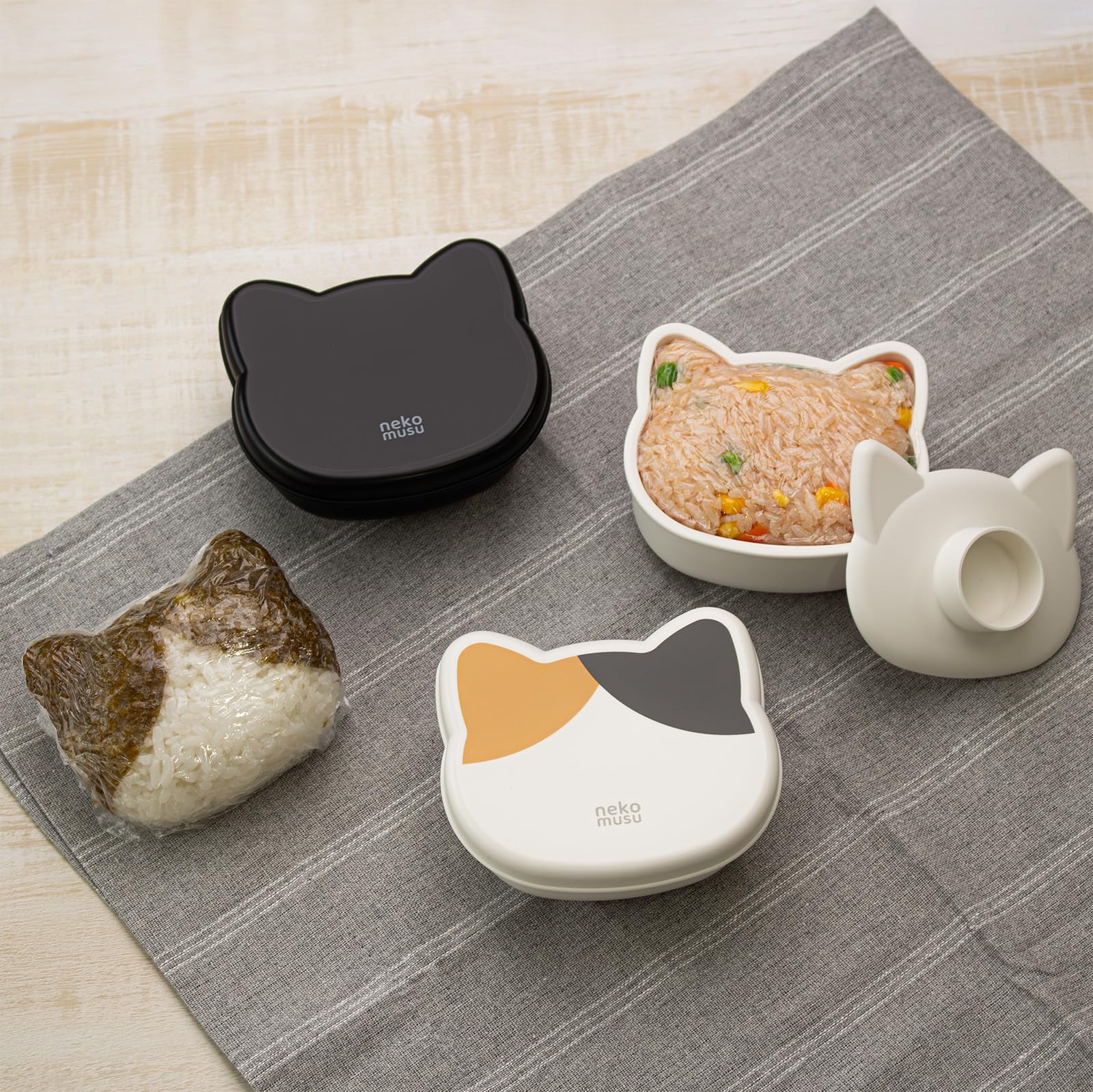 Amazon｜OSK 抗菌 おにぎりケース ねこむす にぎらず作れる猫型