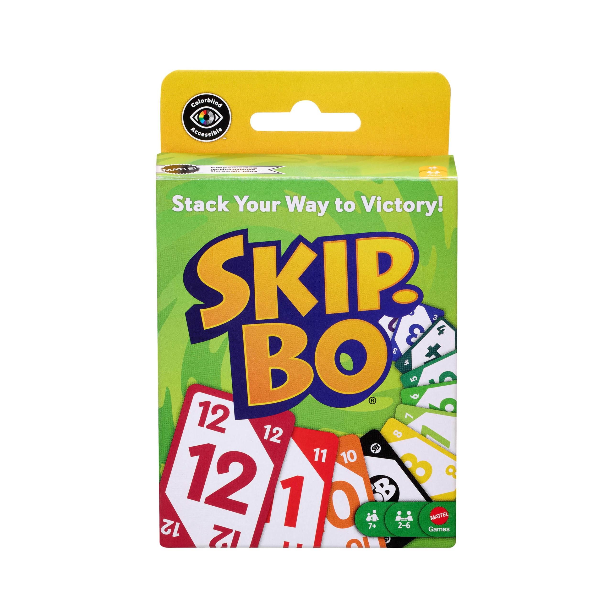 Mattel Games Skip-Bo Card Game for Ages 7+, 2-6 Players