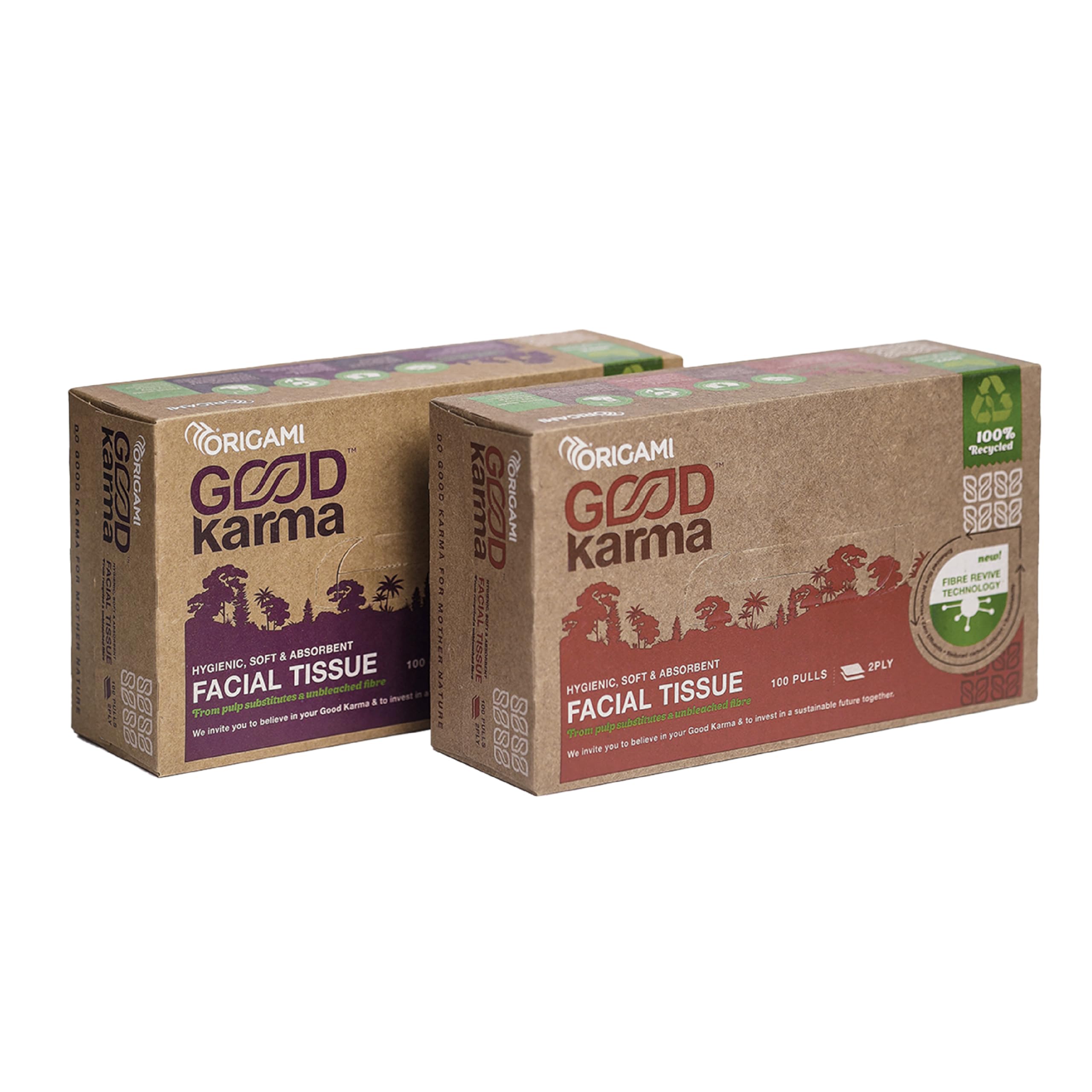 Good Karma 2 Ply Eco-Friendly Unbleached Facial Tissue Box | Car Tissue - Pack of 2 (100 Pulls Per Box, 200 Sheets) (B0D5BVCXD6) Amazon Price History, Amazon Price Tracker