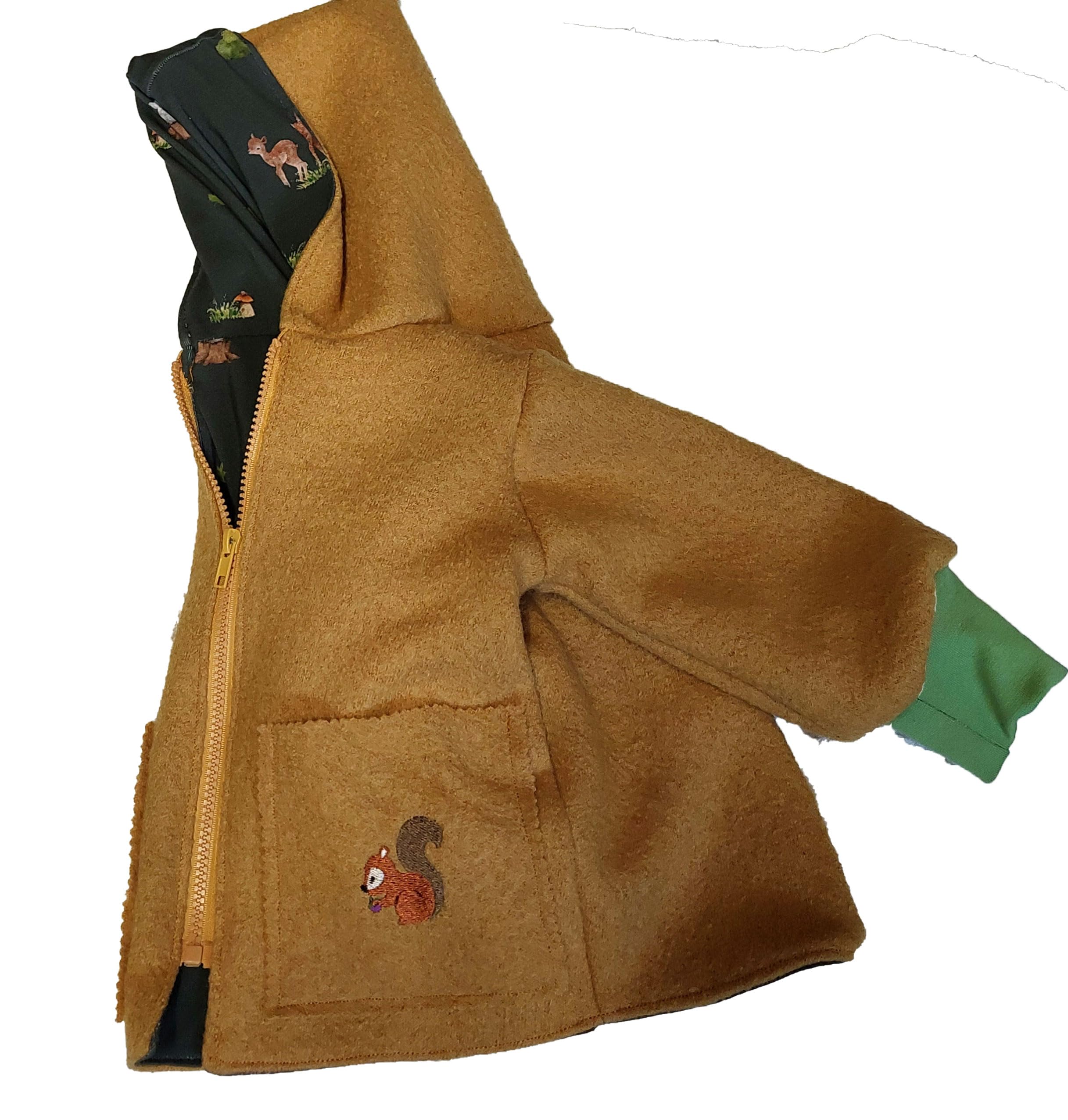 Generisch Wollwalkjacke Zipfeljacke Wendejacke Waldtiere Baby Kinder