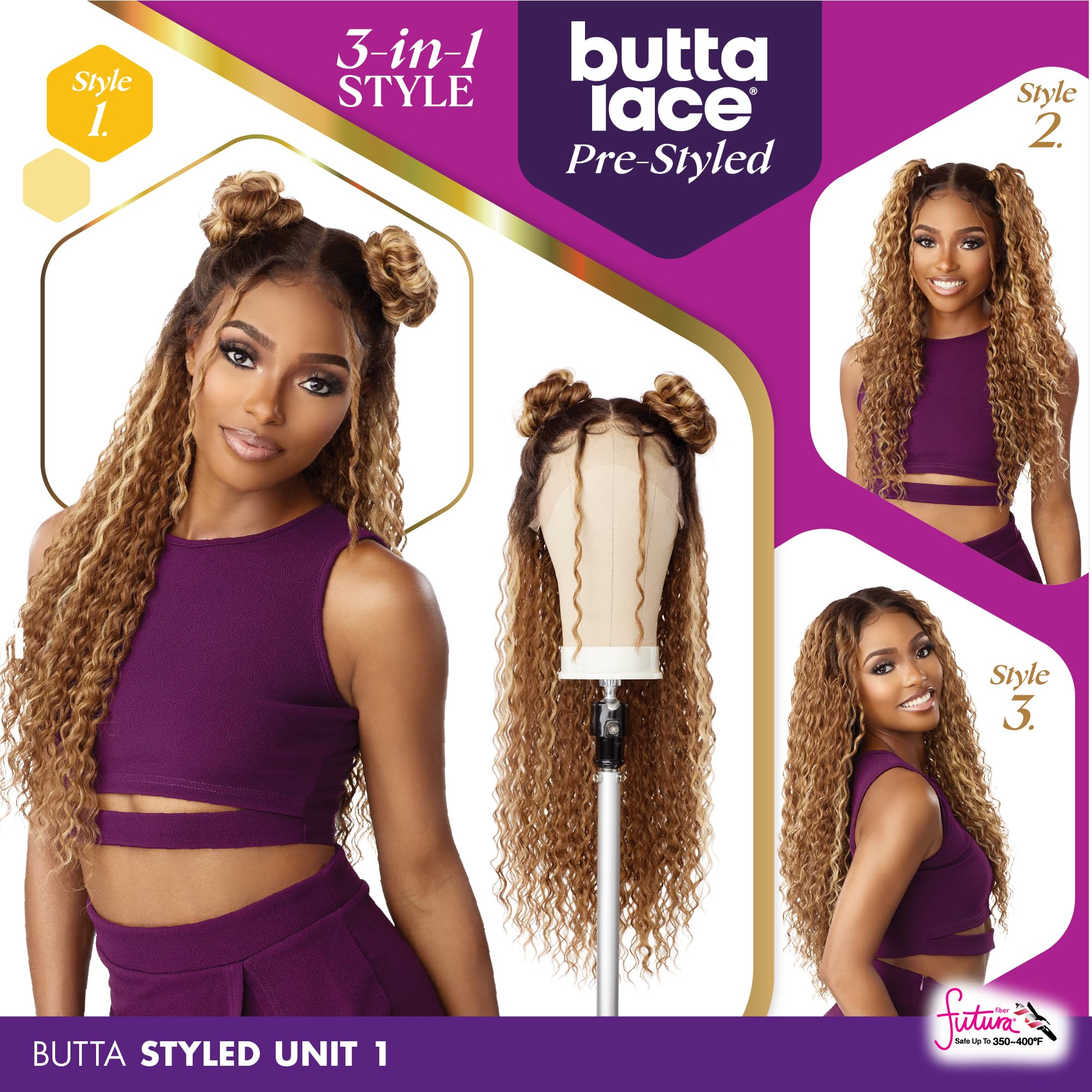 Hand mad customs lace unit Amazon.com : Sensationnel Butta Lace Prestyled Wigs - Unit 1  main image 3