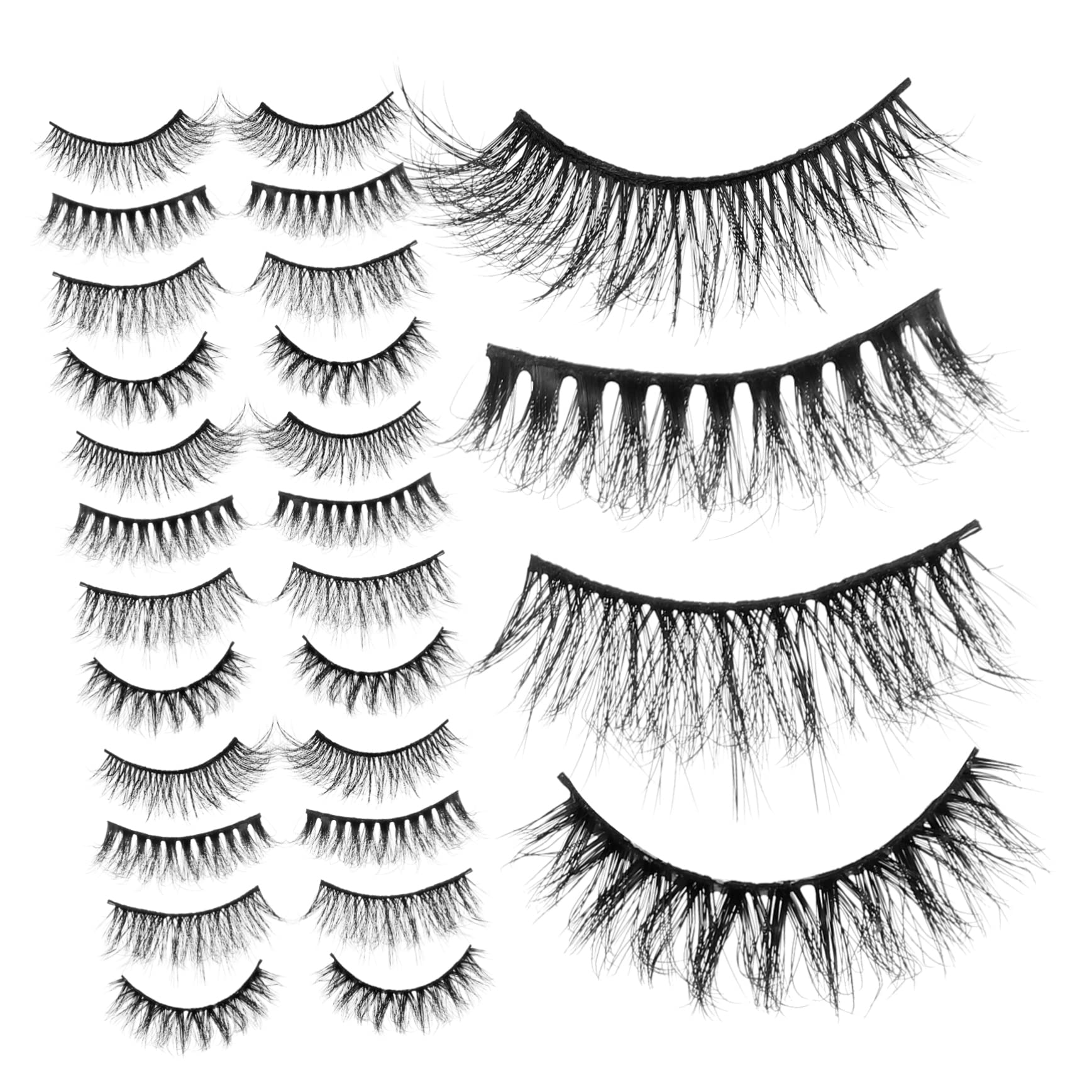 MAGICLULU 3 Set Di Ciglia Finte in Strisce Sfuse Per Uso Quotidiano Facili Da Usare Per Le Donne Aspetto Attraente E Duraturo Materiale Delicato Sulla Pelle 20 Paia*3