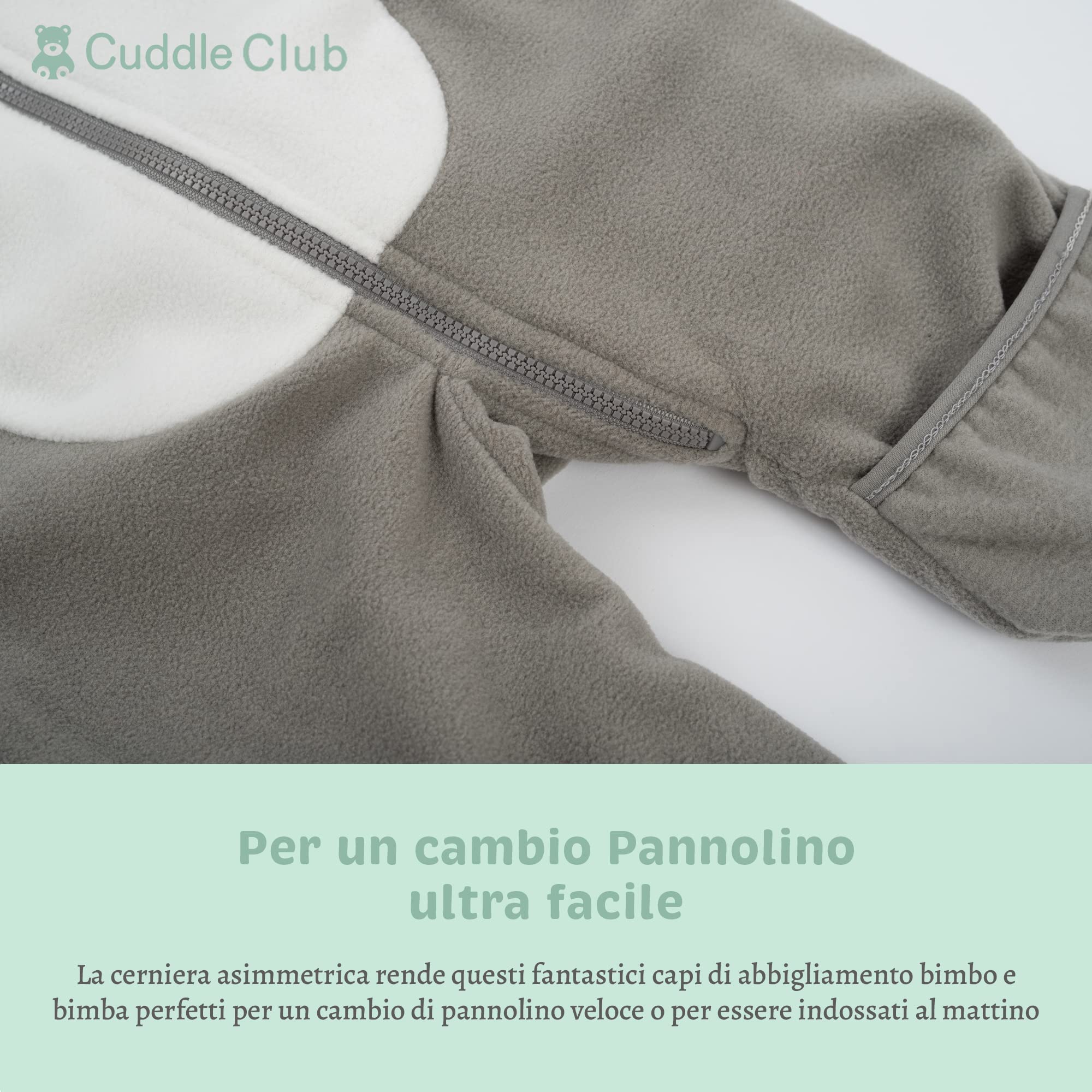 Cuddle Club Tuta in Pile per Neonati – Romper con Cappuccio Caldo e Versatile per Bimbi e Bambini Piccoli - Bear - Brown/Tan - 18-24 Mesi