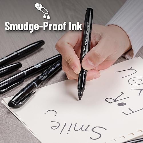 Miniatura 6 de Mr. Pen - Marcadores permanentes, paquete de 12 unidades, negro, punta fina, marcadores negros, marcadores de punta fina, marcadores permanentes