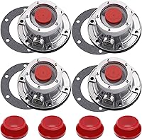 Ailbiuko 3434024 Aluminum Hubcaps for Trailer Axles - Pack of 4 w/ Extra Gaskets & Plugs, Replaces Stemco 343-4024