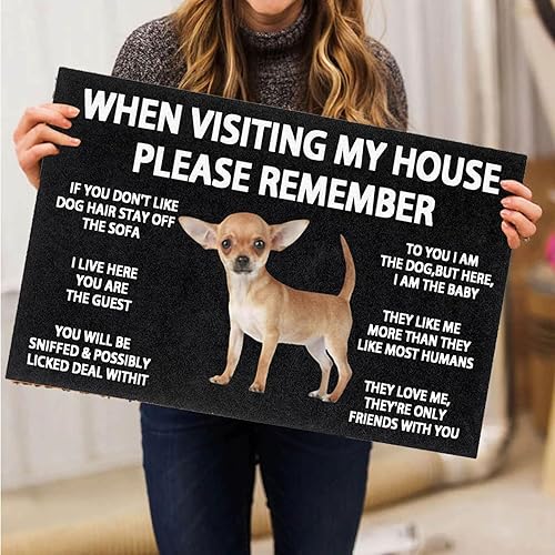 Miniatura 5 de Chihuahua - Tapete de bienvenida para perro, divertido y lindo para cocina, baño, hogar A,B,Negro