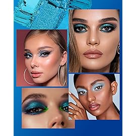 Blue Eyeshadow Palette for Women Blue Eye Shadow 9 Color Matte Shimmer Glitter Eye Makeup Palette Long Lasting Pigmented Eyes Makeup-9Blue