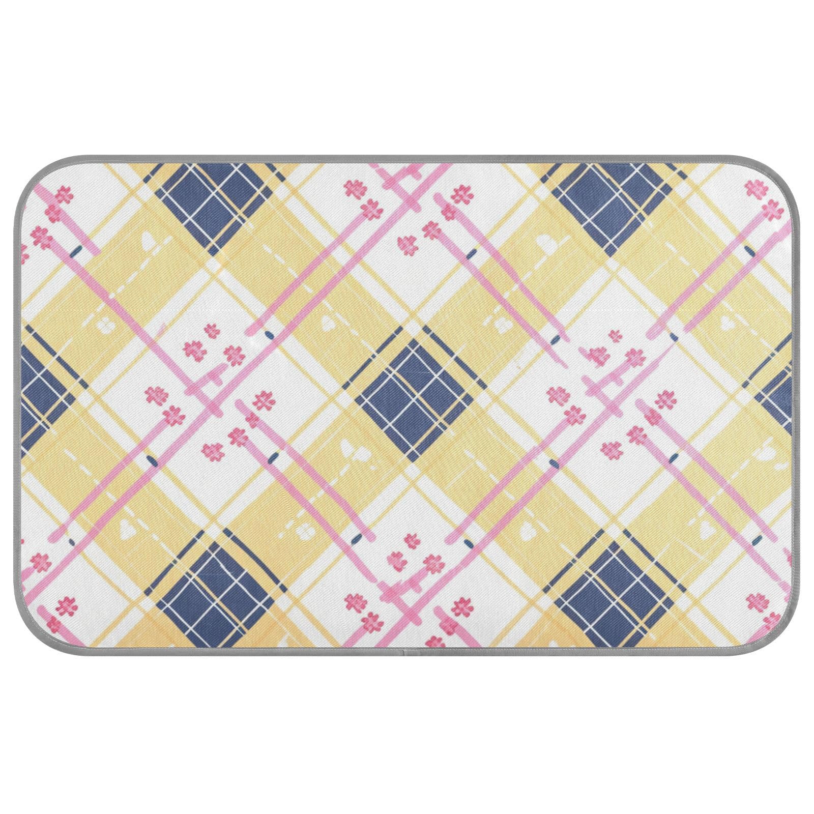 EtherSpher Yellow Blue Cute Cartoon Buffalo Summer Dog Cooling pad Self Cooling cat beds for Indoor Cats for Kittens Outdoors Non-Electric Manta Fria para Perros M